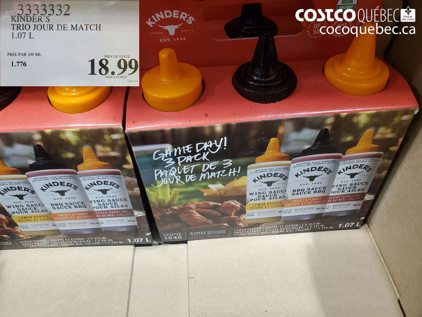 3333332 KINDER'S TRIO JOUR DE MATCH 1.07 L $18.99