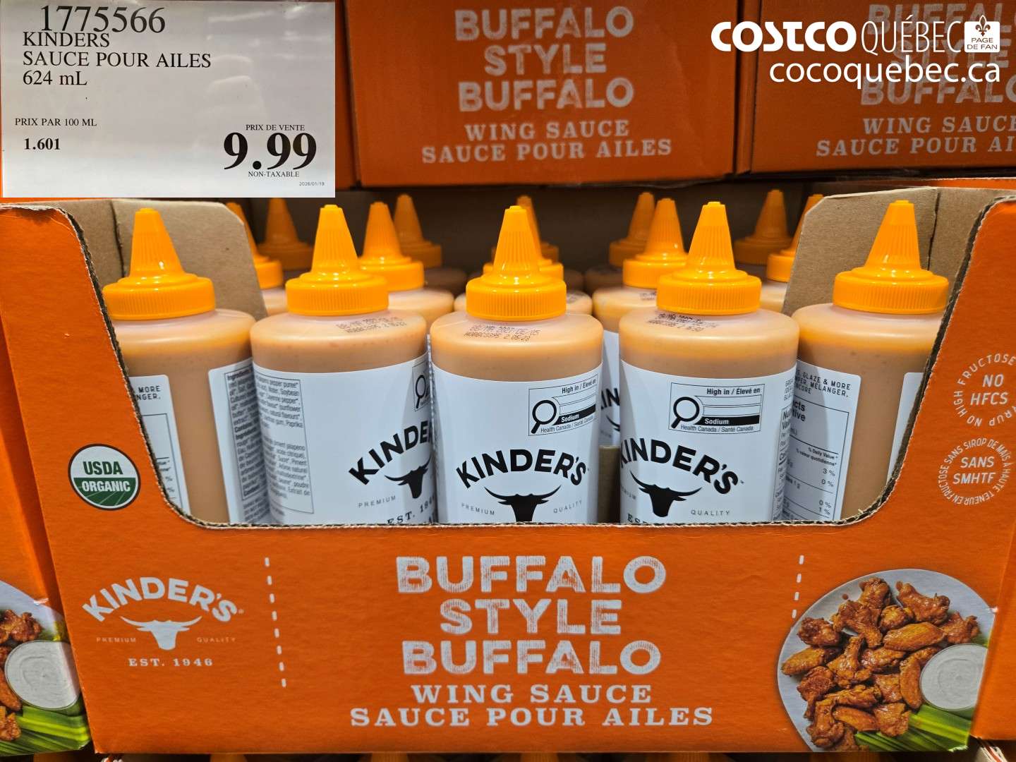 177553566 KINDERS SAUCE POUR AILES 624 mL $9.99