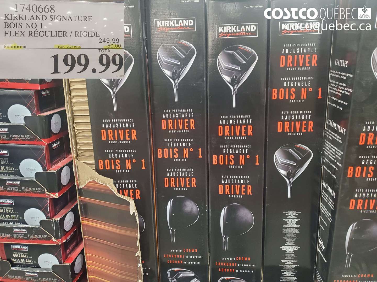 1740668 KIRKLAND SIGNATURE BOIS NO 1 FLEX RÉGULIER / RIGIDE ($50.00 INSTANT SAVINGS EXPIRES ON 2026-02-22) $199.99