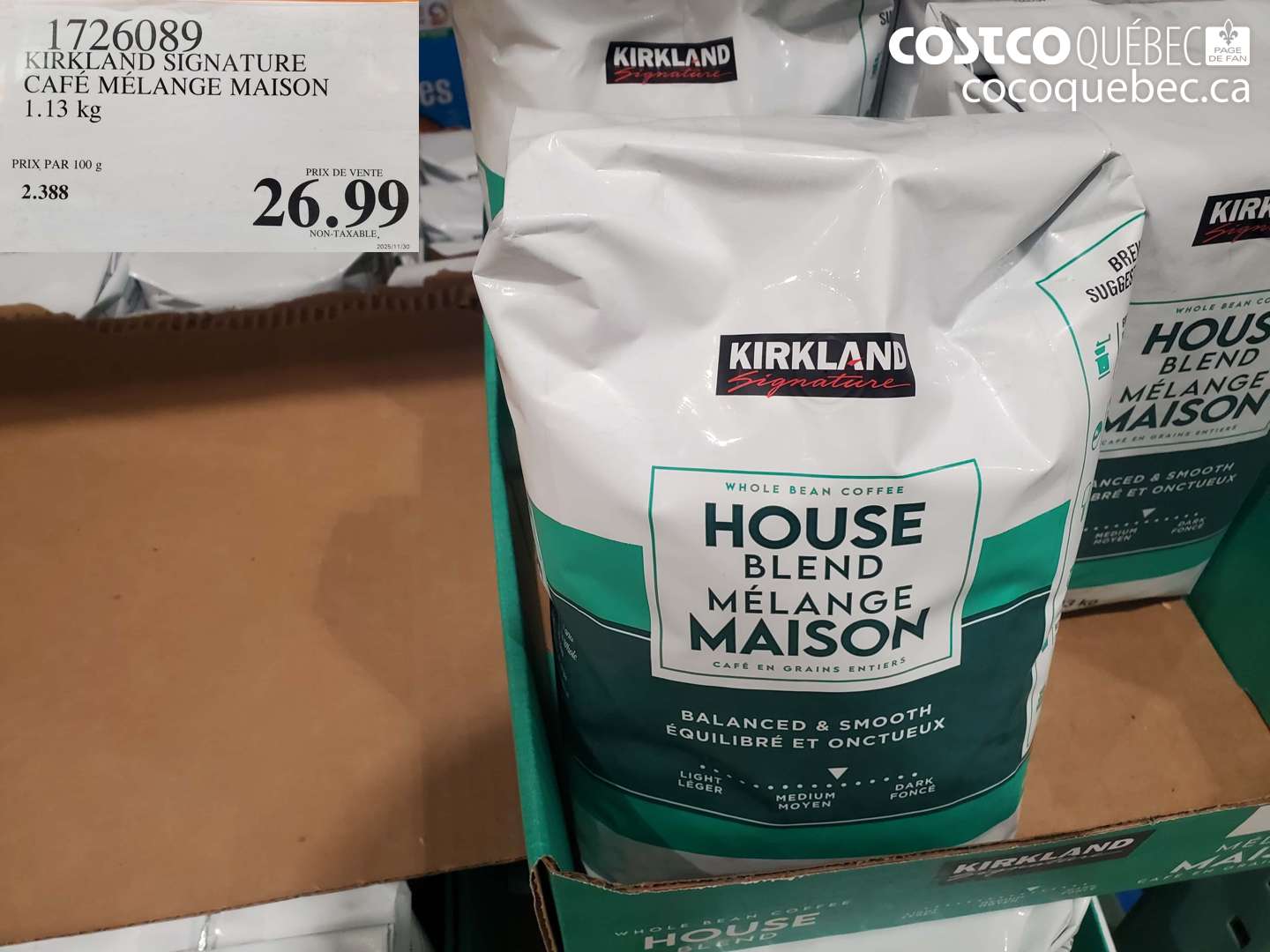 1726089 KIRKLAND SIGNATURE CAFE MELANGE MAISON $26.99