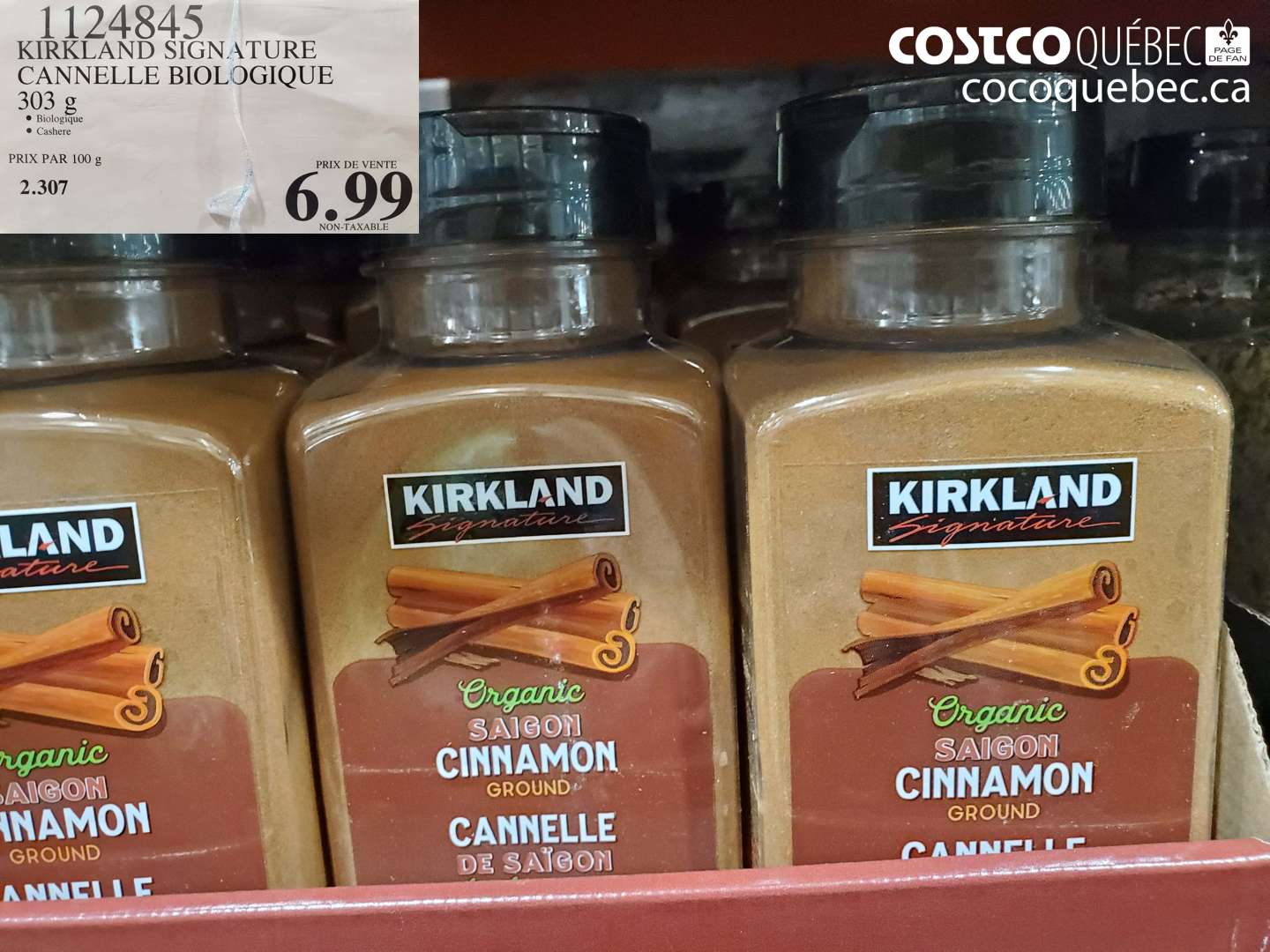 1124845 KIRKLAND SIGNATURE CANNELLE BIOLOGIQUE 303 g $6.99