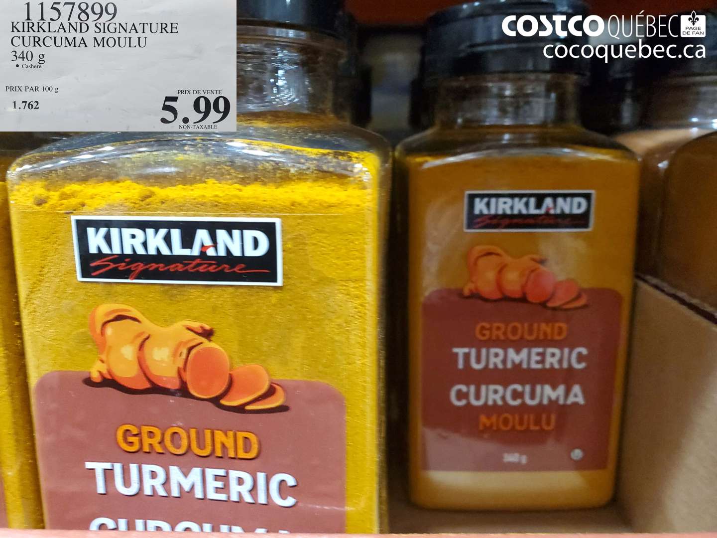 1157899 KIRKLAND SIGNATURE CURCUMA MOULU 340 g $5.99