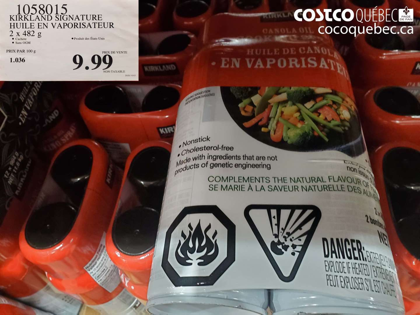 1058015 KIRKLAND SIGNATURE HUILE EN VAPORISATEUR 2 x 482 g $9.99