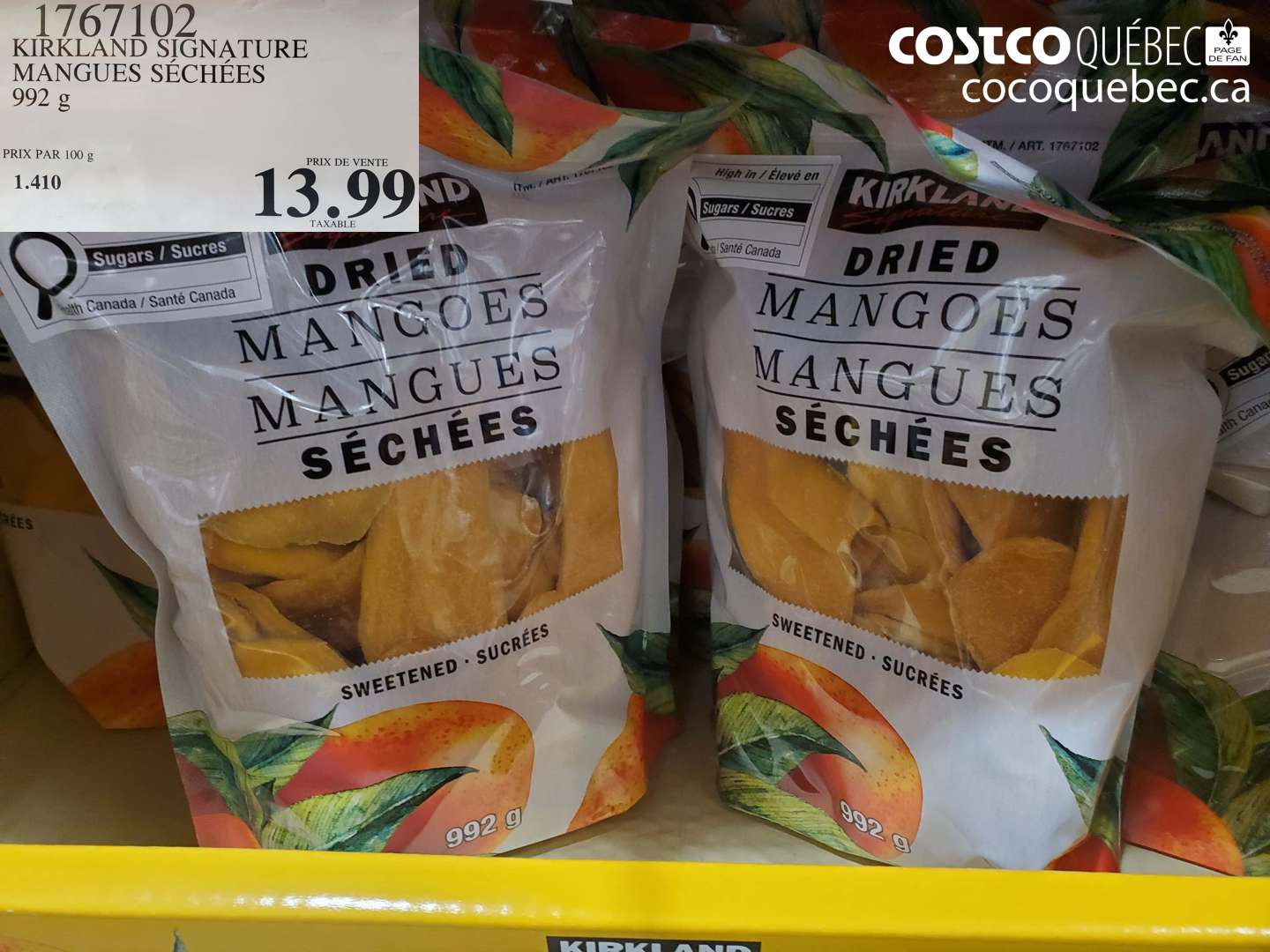 1767102 KIRKLAND SIGNATURE MANGUES SÉCHÉES $13.99