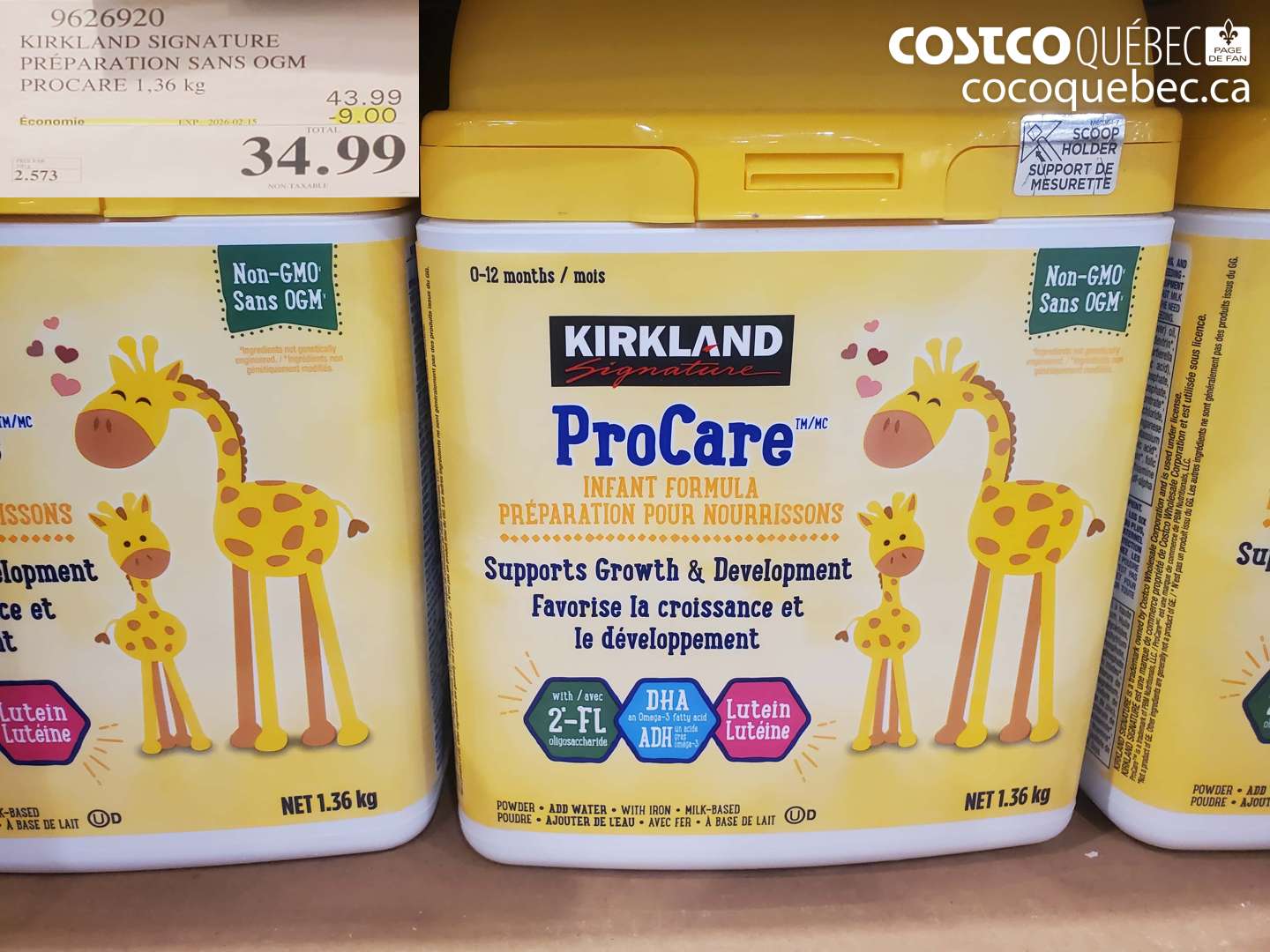 9626920 KIRKLAND SIGNATURE PRÉPARATION SANS OGM PROCARE 1,36 KG ($9.00 INSTANT SAVINGS EXPIRES ON 2026-02-15) $34.99