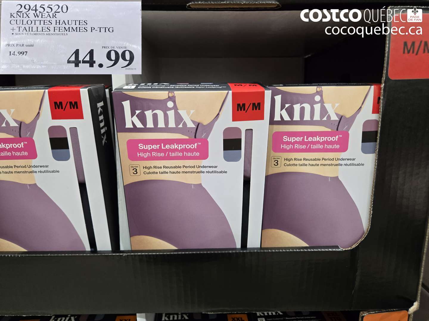 2945520 KNIX WEAR CULOTTES HAUTES + TAILLES FEMMES P-TG $44.99