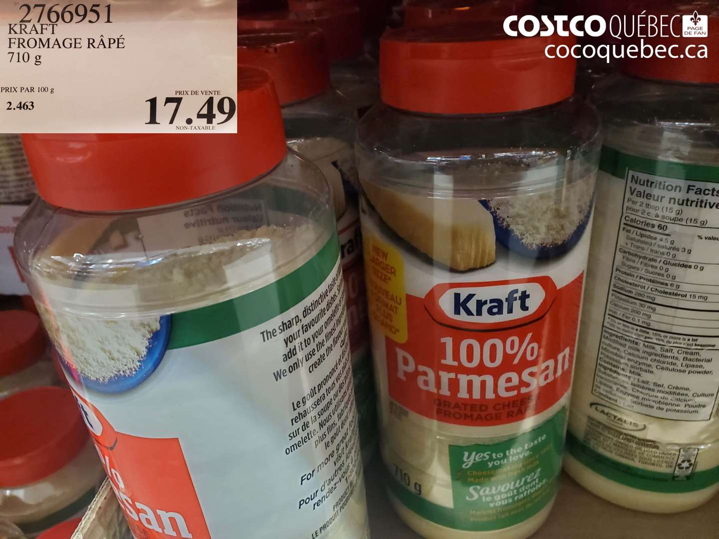 2766951 KRAFT FROMAGE RÂPÉ 710 g $17.49