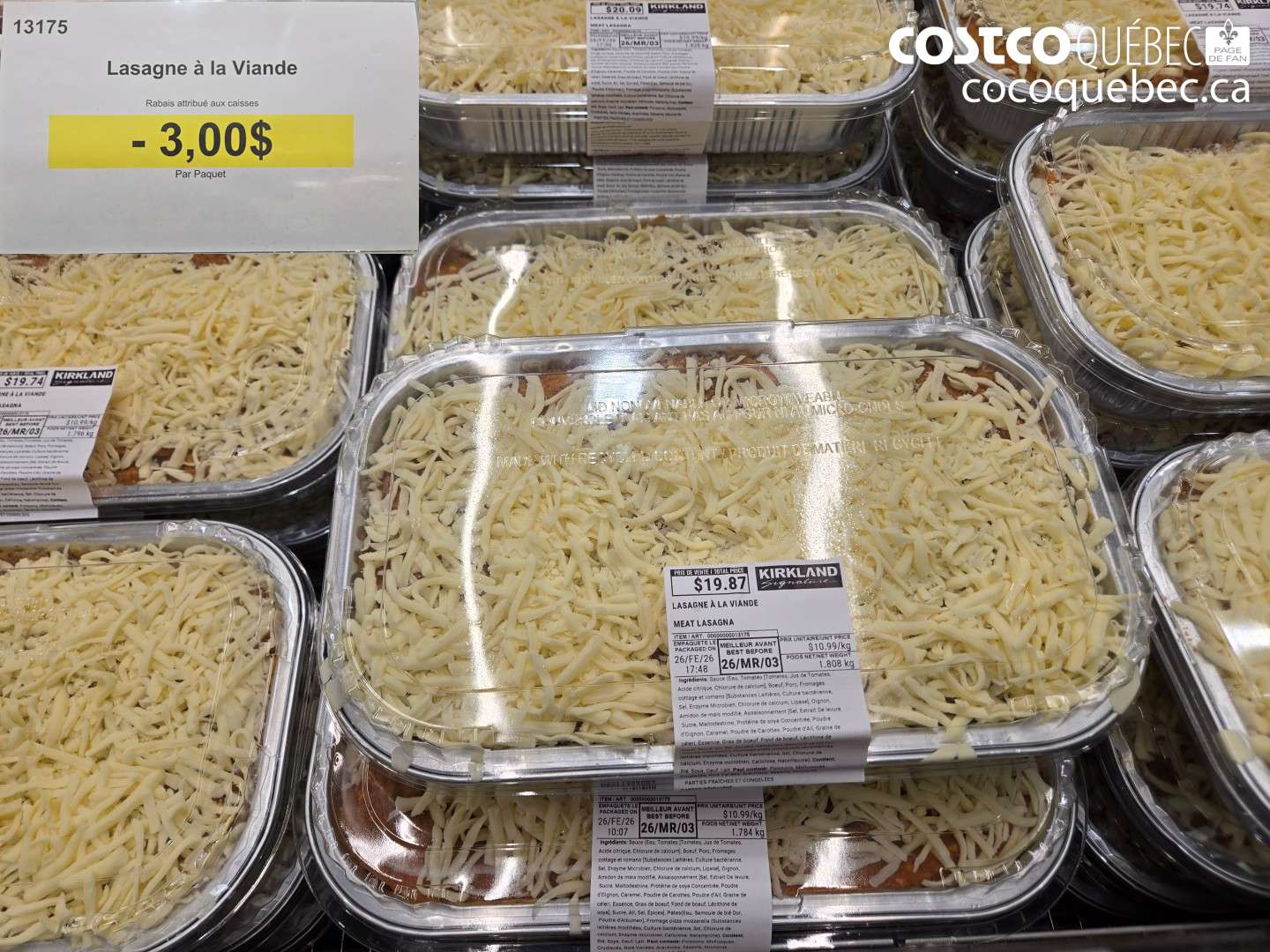 13175 LASAGNE À LA VIANDE ($3.00 INSTANT SAVINGS)