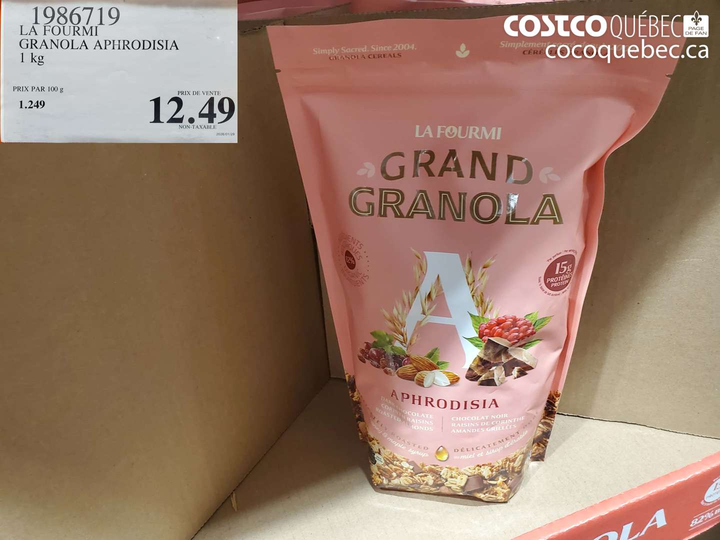 1986719 LA FOURMI GRANOLA APHRODISIA 1 kg $12.49