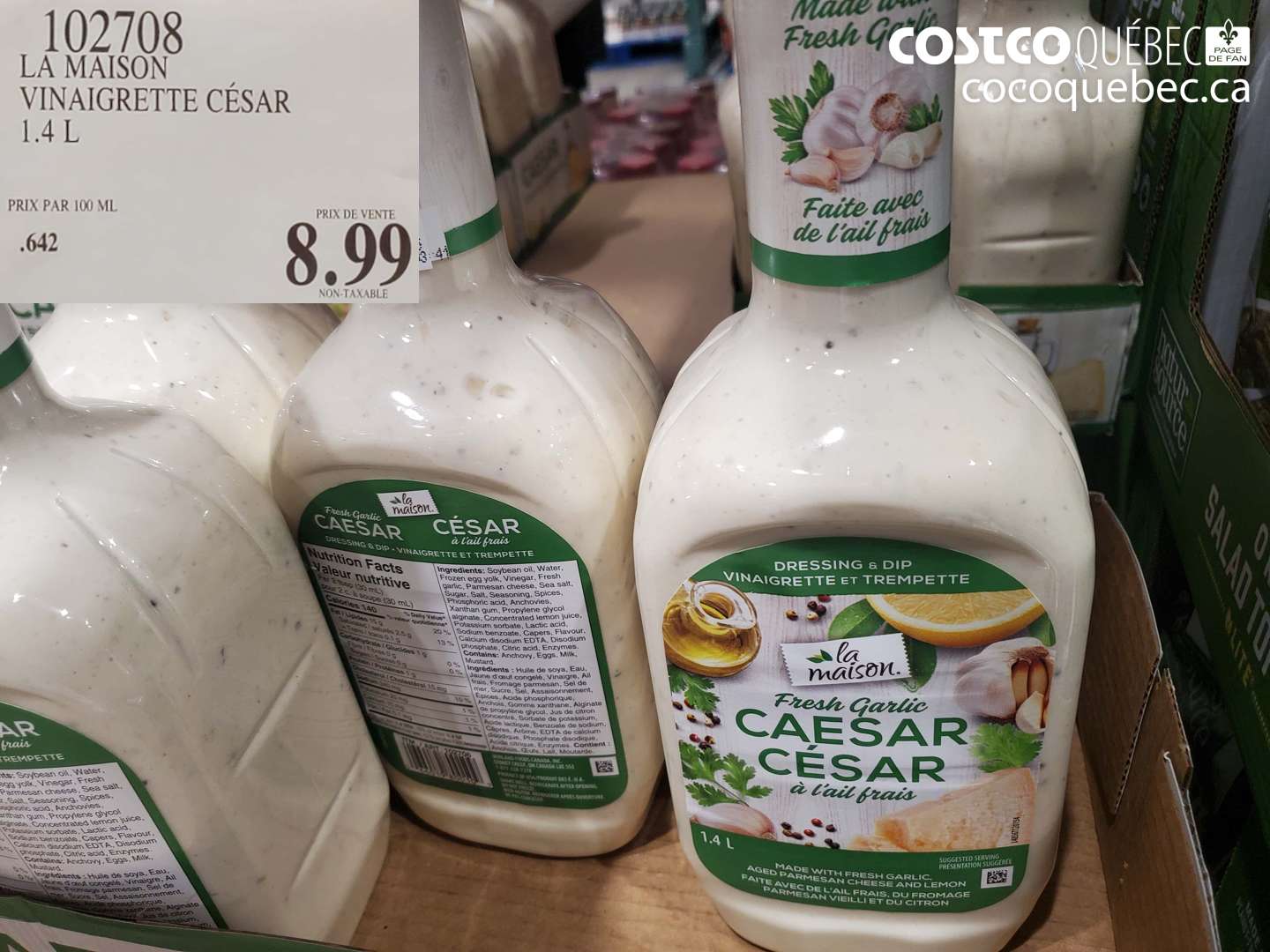 102708 LA MAISON VINAIGRETTE CÉSAR 1.4 L $8.99