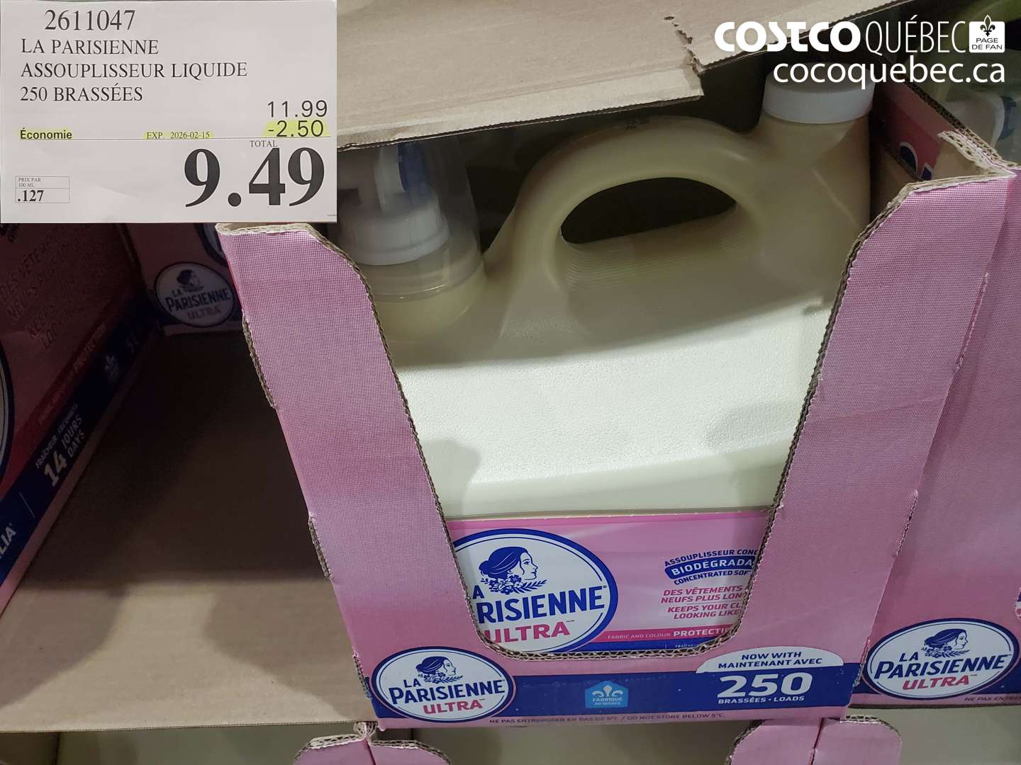 2611047 LA PARISIENNE ASSOUPLISSEUR LIQUIDE 250 BRASSÉES ($2.50 INSTANT SAVINGS EXPIRES ON 2026-02-15) $9.49