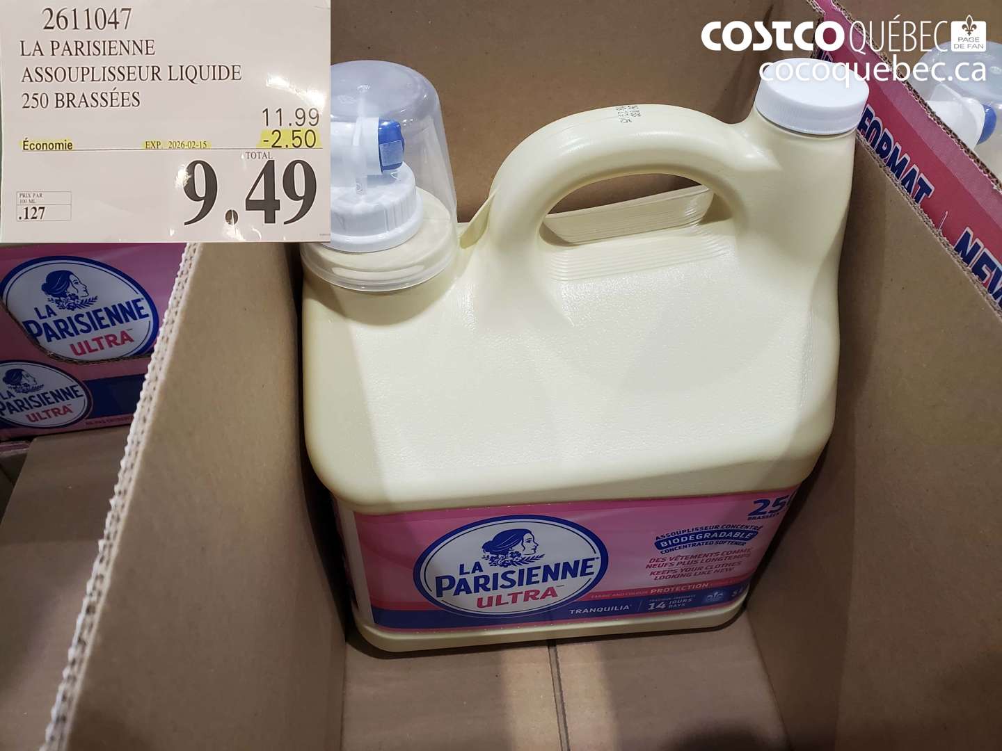 2611047 LA PARISIENNE ASSOUPLISSEUR LIQUIDE 250 BRASSÉES ($2.50 INSTANT SAVINGS EXPIRES ON 2026-02-15) $9.49