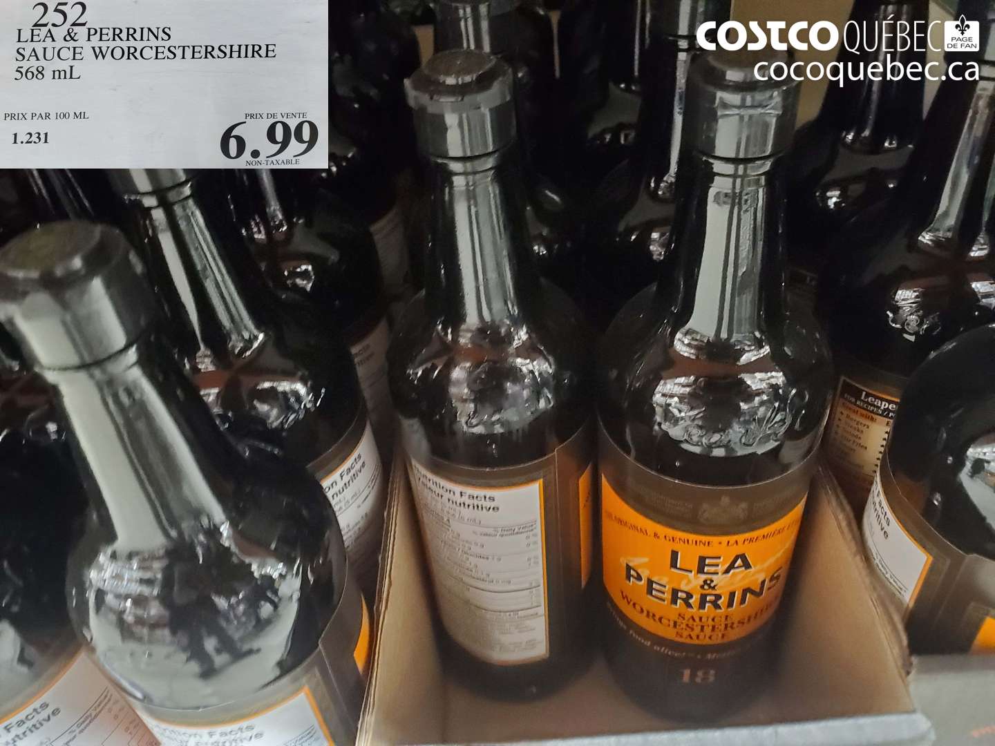 252 LEA & PERRINS SAUCE WORCESTERSHIRE 568 mL $6.99