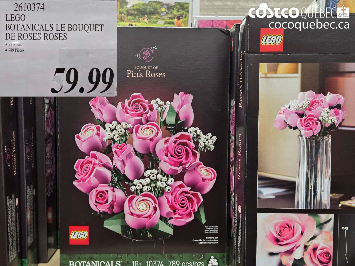 2610374 LEGO BOTANICALS LE BOUQUET DE ROSES ROSES $59.99