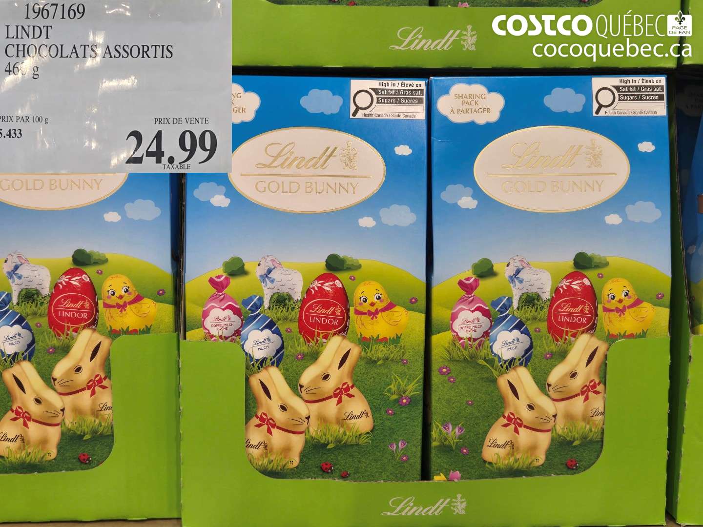 1967169 LINDT CHOCOLATS ASSORTIS $24.99