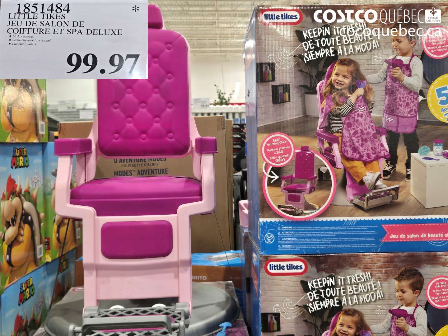 1851484 LITTLE TIKES JEU DE SALON DE COIFFURE ET SPA DELUXE $99.97