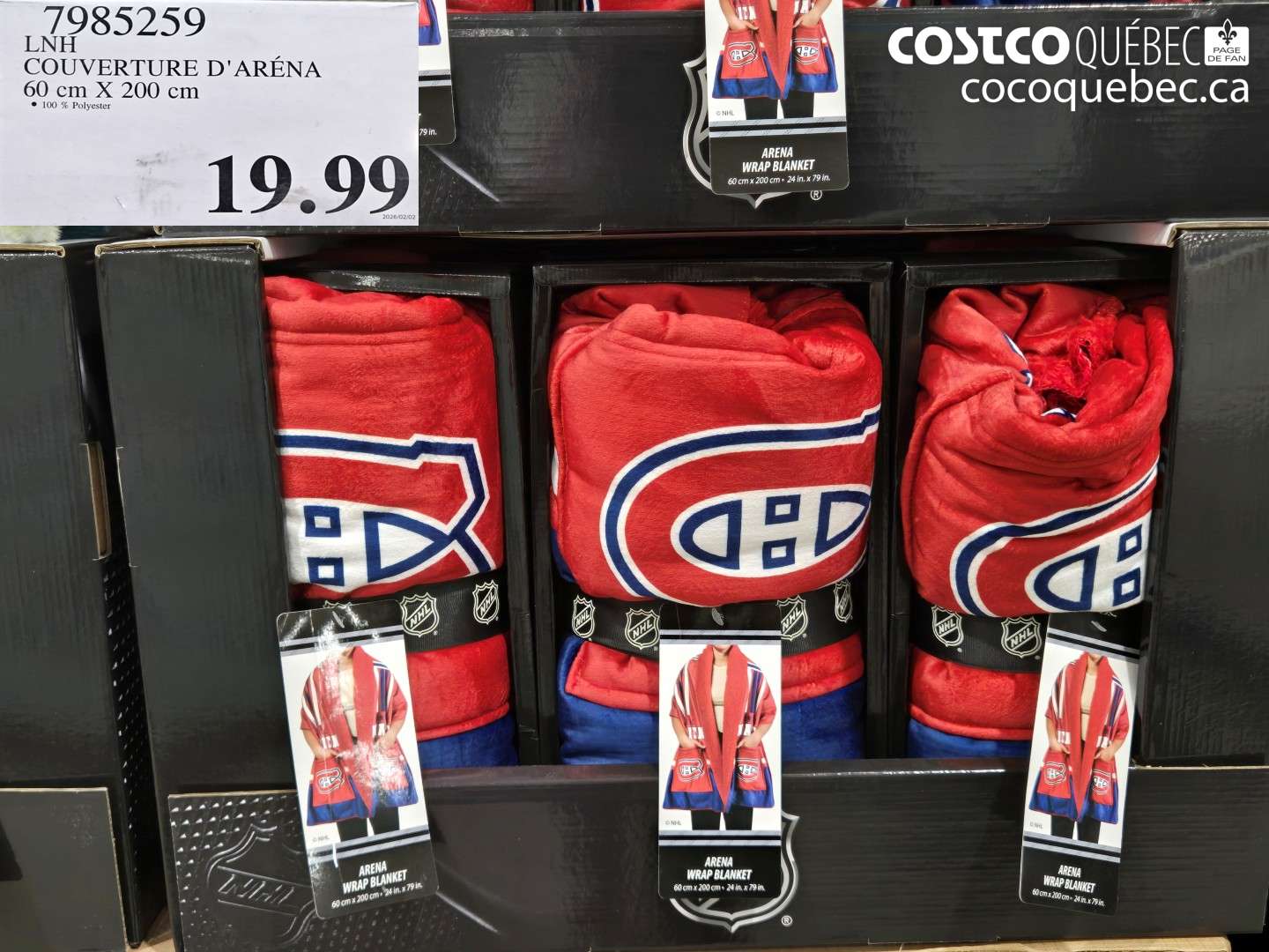 7985259 LNH COUVERTURE D'ARÉNA 60 cm X 200 cm $19.99