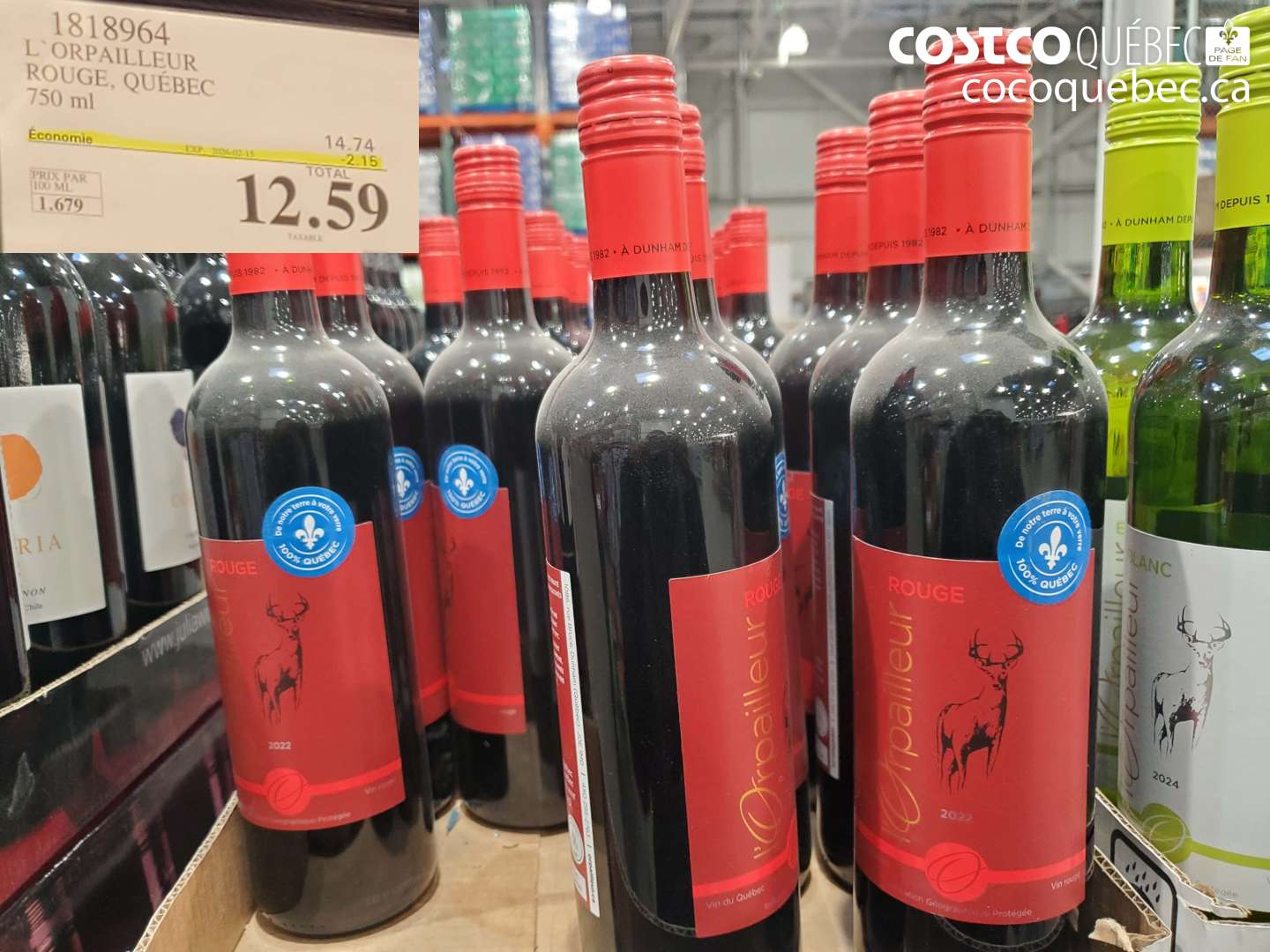 1818964 L'ORPAILLEUR ROUGE, QUEBEC 750 ml ($2.15 INSTANT SAVINGS EXPIRES ON 2016-02-15) $12.59