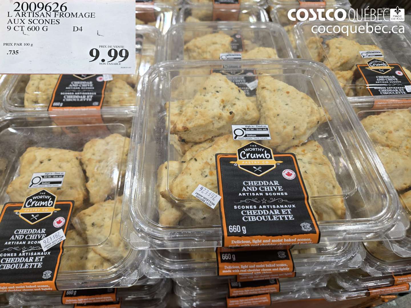 2009626 L ARTISAN FROMAGE AUX SCONES 9 CT 600 G $9.99