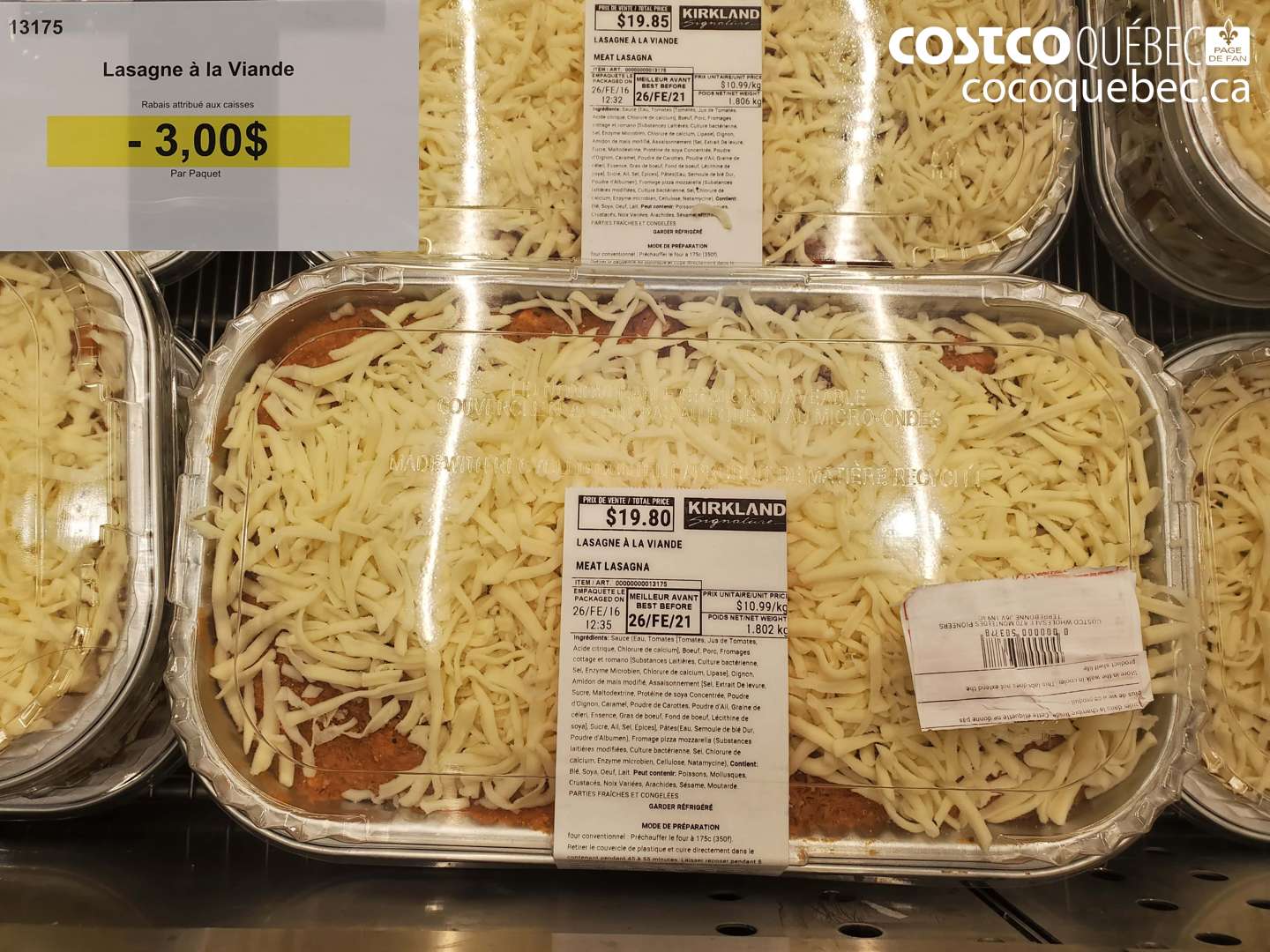 13175 Lasagne à la Viande ($3.00 INSTANT SAVINGS)