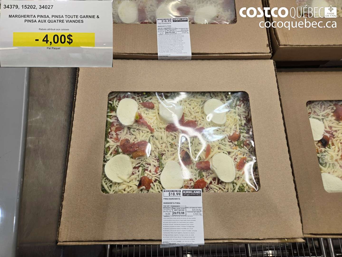 34379 MARGHERITA PINSA, PINSA TOUTE GARNIE & PINSA AUX QUATRE VIANDES ($4.00 INSTANT SAVINGS)