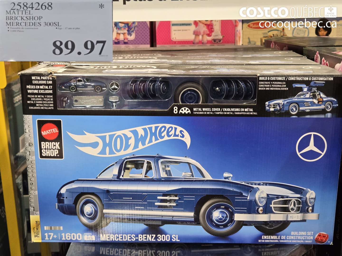 2584268 MATTEL BRICKSHOP MERCEDES 300SL $89.97