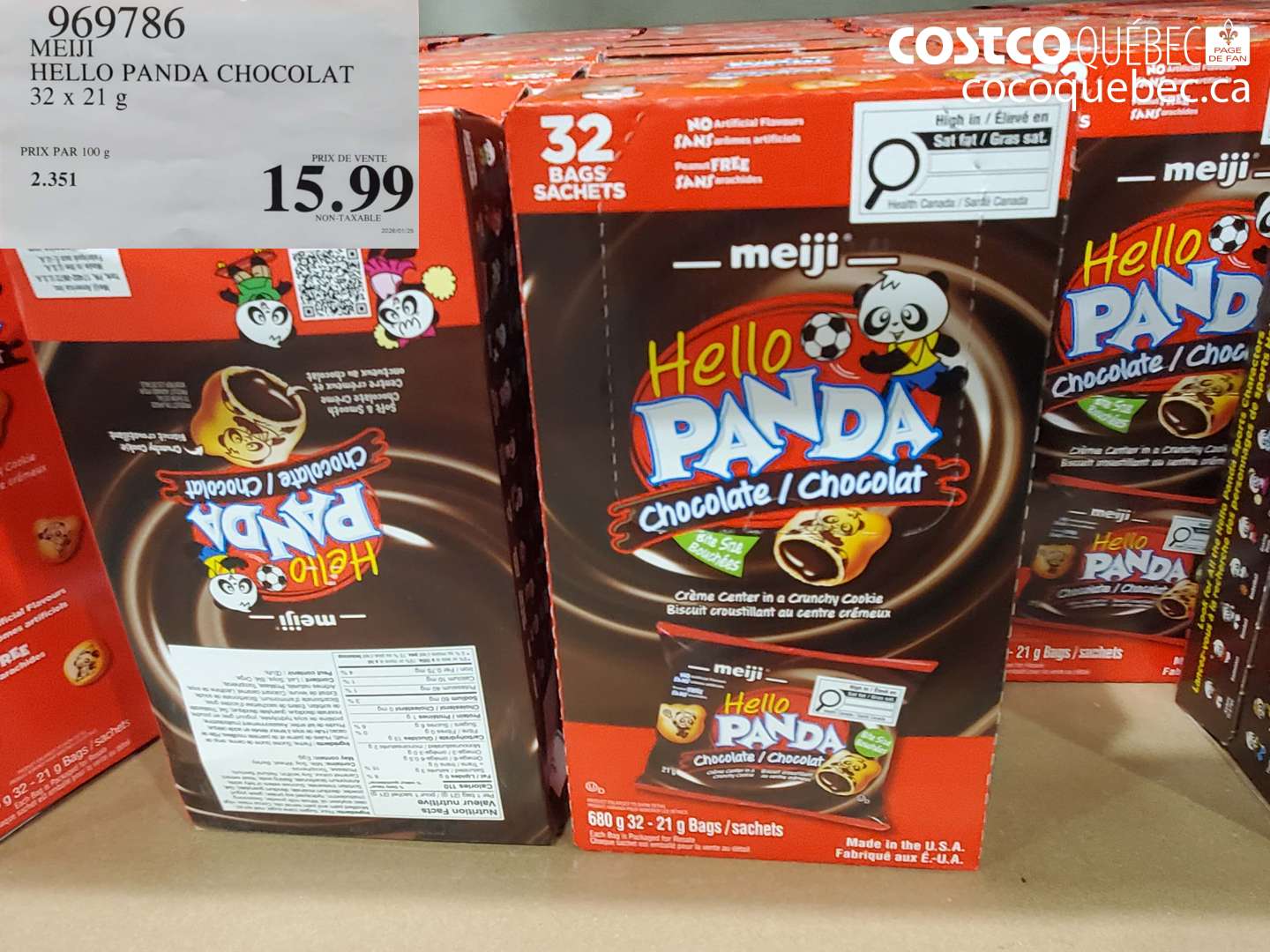 969786 MEIJI HELLO PANDA CHOCOLAT 32 x 21 g $15.99