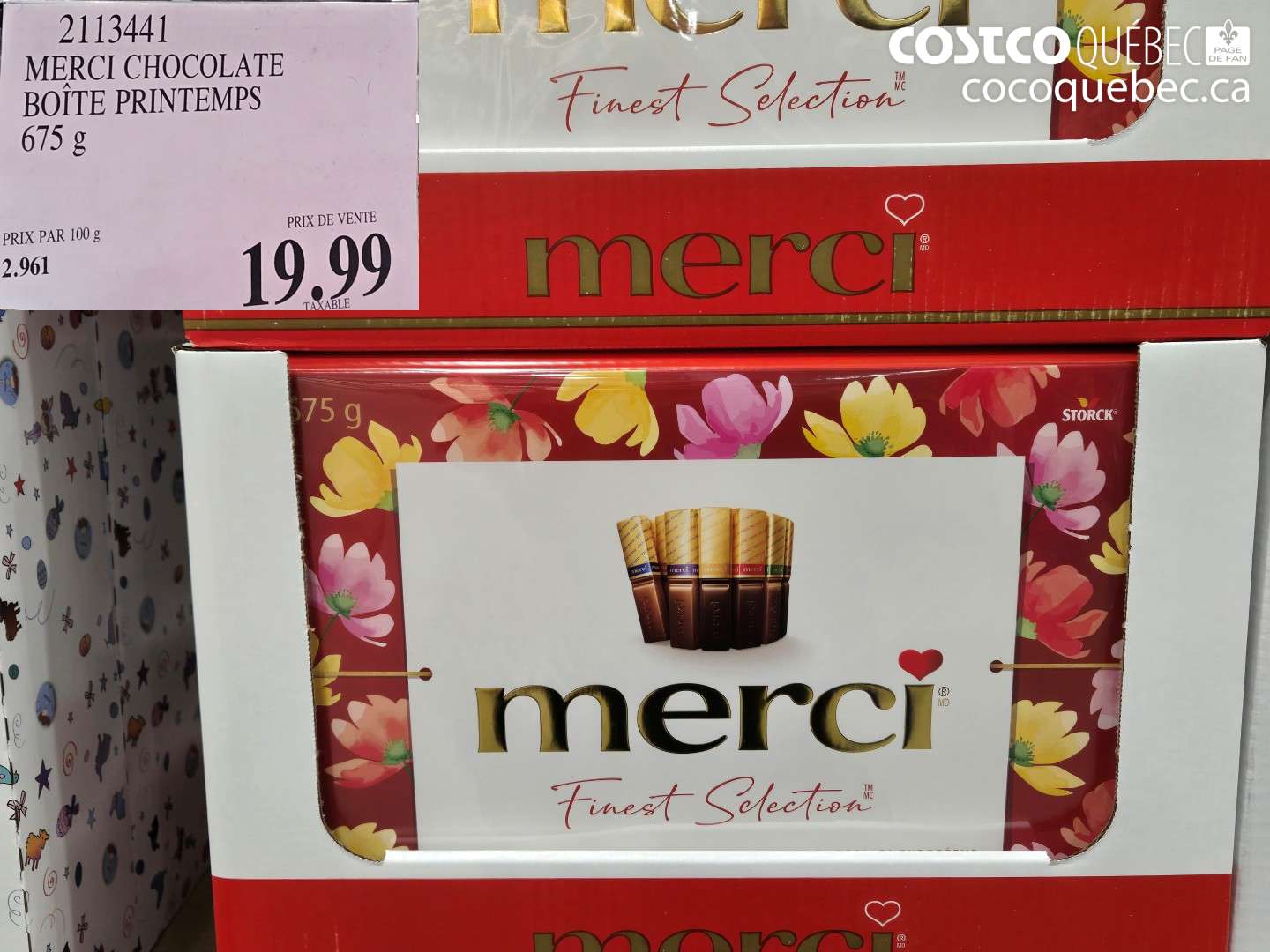 2113441 MERCI CHOCOLATE BOITE PRINTEMPS 675 G $19.99