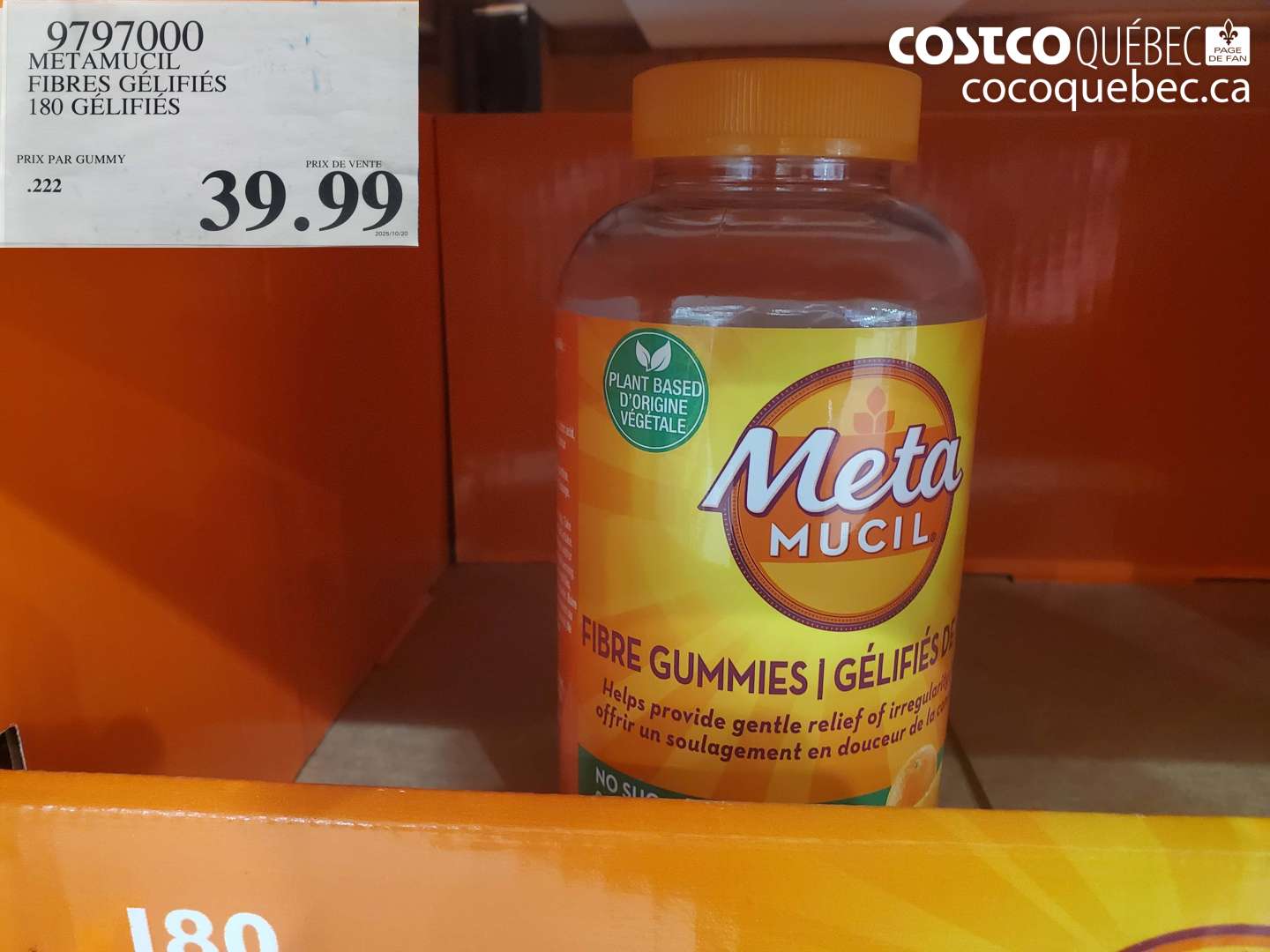 9797000 METAMUCIL FIBRES GELIFIES 180 GELIFIES $39.99