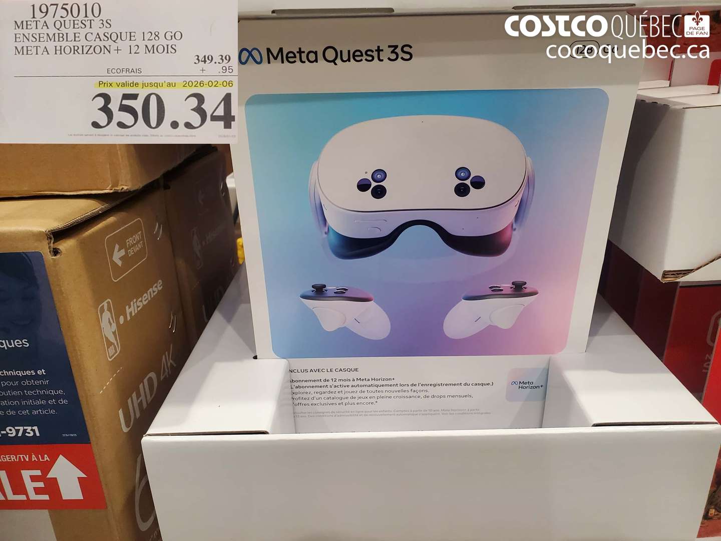 19750110 META QUEST 3S ENSEMBLE CASQUE 128 GO META HORIZON + 12 MOIS (EXPIRES ON 2026-02-06) $350.34