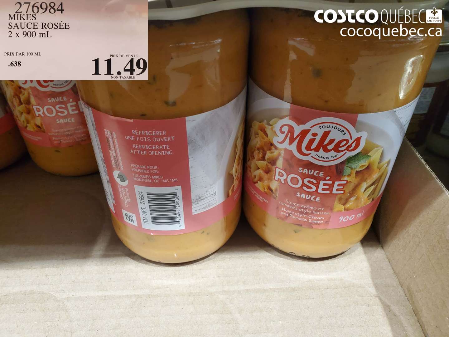 276984 MIKES SAUCE ROSÉ 2 x 900 mL $11.49