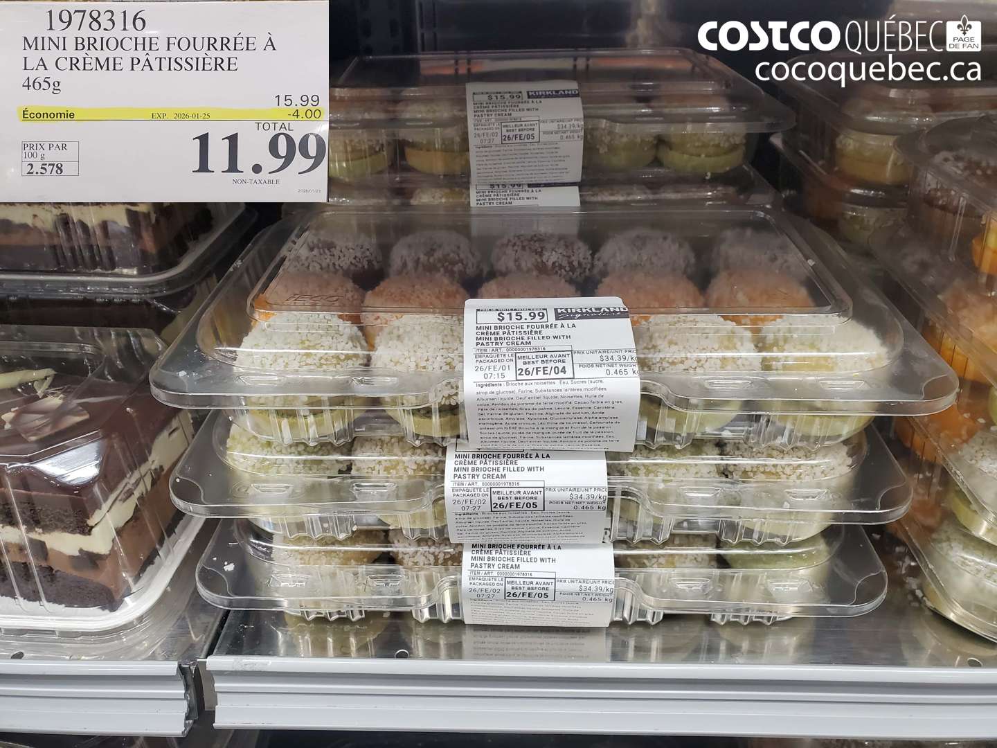 1978316 MINI BRIOCHE FOURRÉE À LA CRÈME PÂTISSIÈRE ($4.00 INSTANT SAVINGS EXPIRES ON 2026-01-25) $11.99