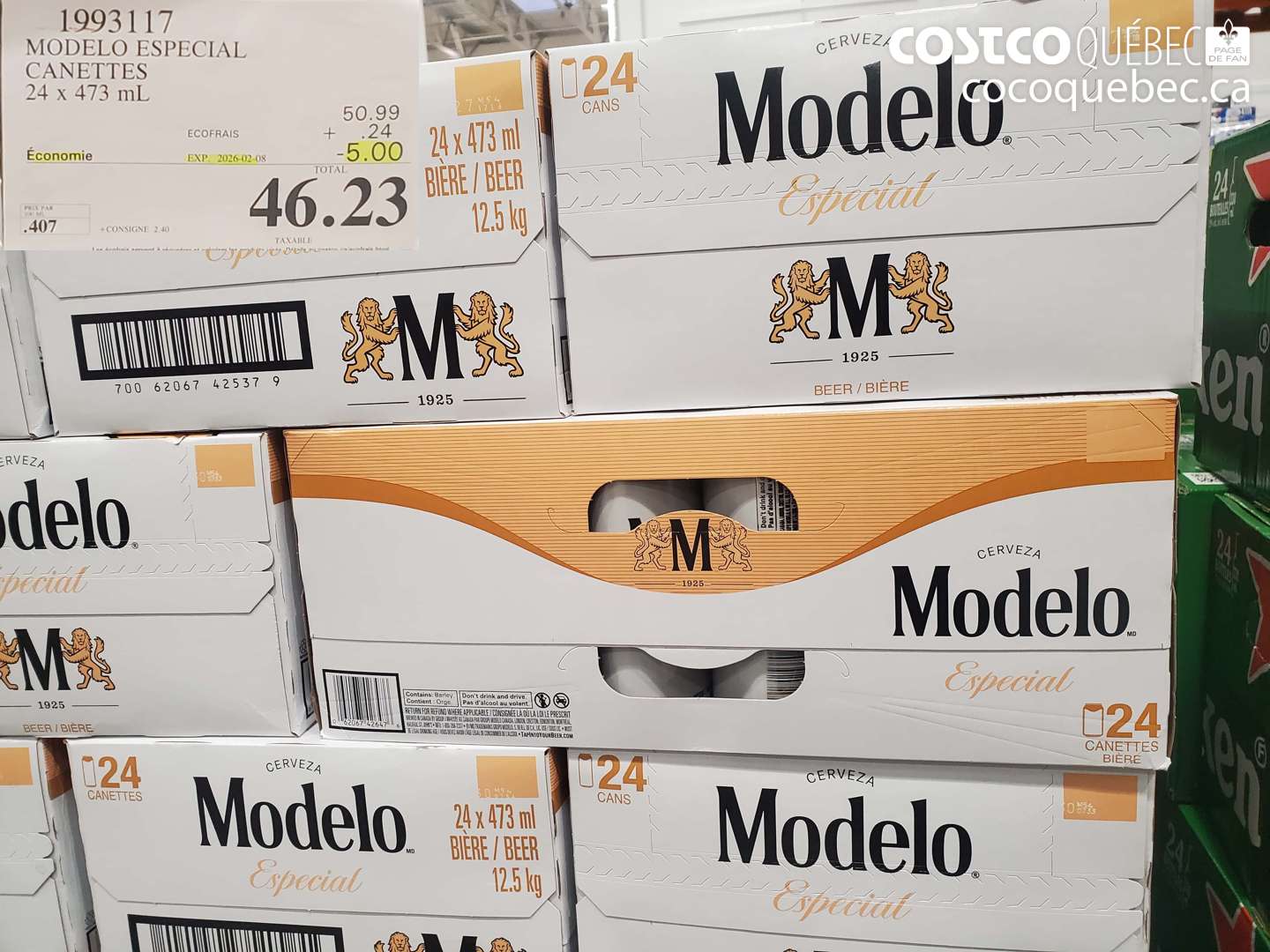 1993117 MODELO ESPECIAL CANETTES 24 x 473 mL ($5.00 INSTANT SAVINGS EXPIRES ON 2026-02-08) $46.23