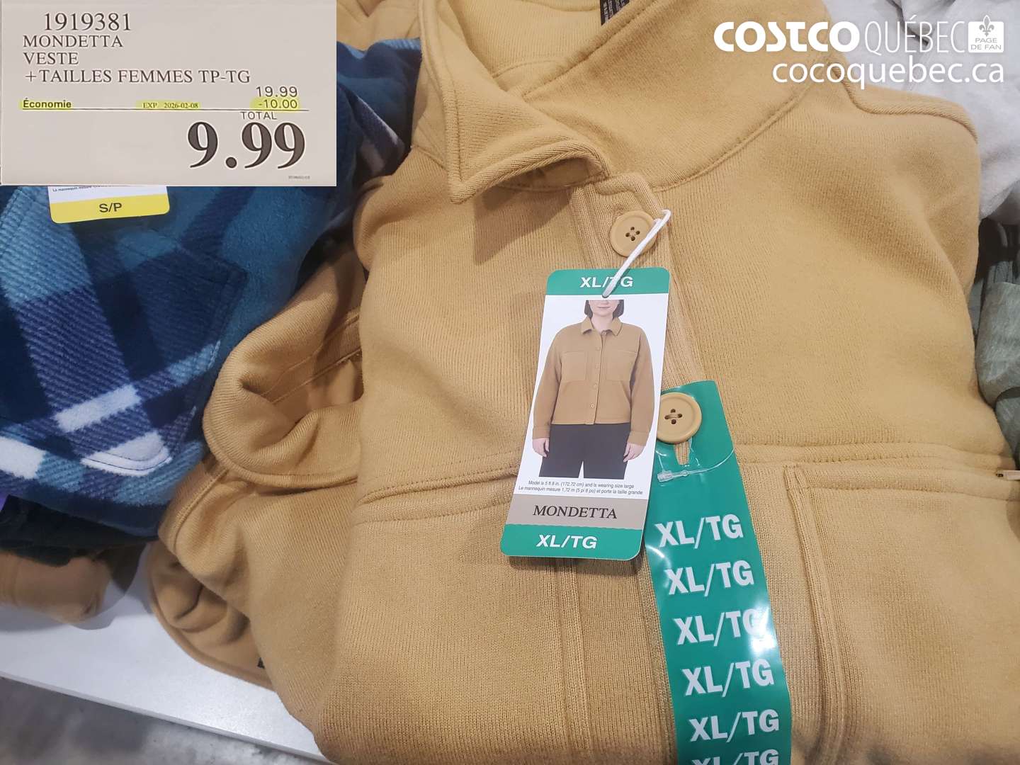 1919381 MONDETTA VESTE +TAILLES FEMMES TP-TG ($10.00 INSTANT SAVINGS EXPIRES ON 2026-02-08) $9.99