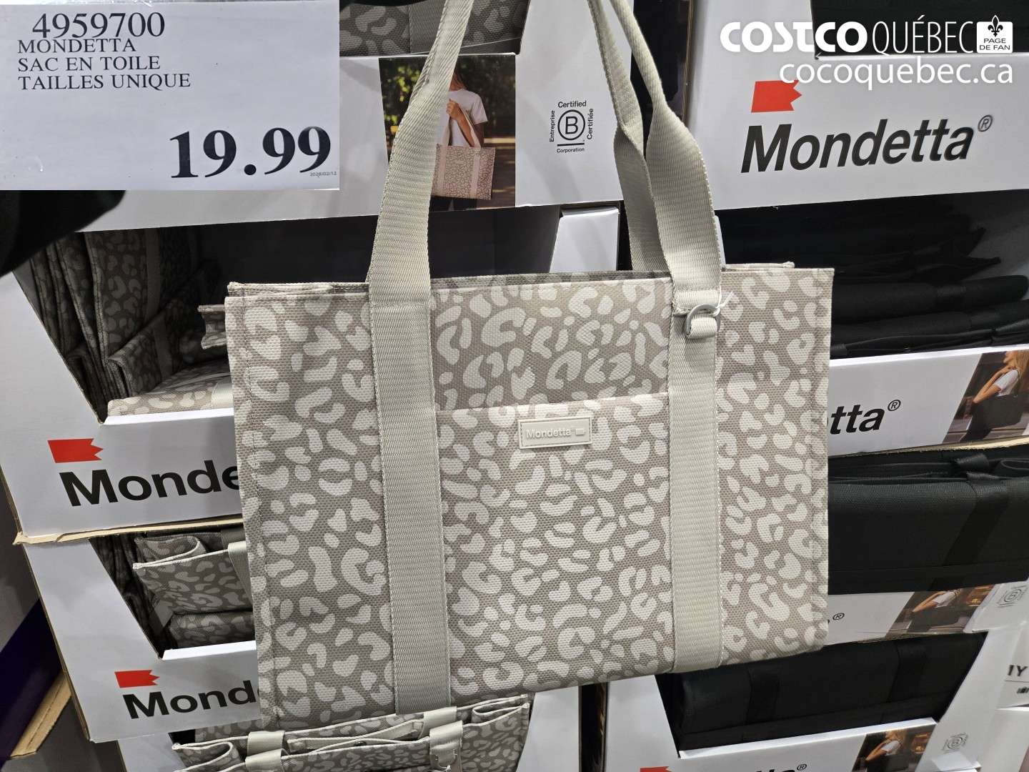 4959700 MONDETTA SAC EN TOILE TAILLES UNIQUE $19.99