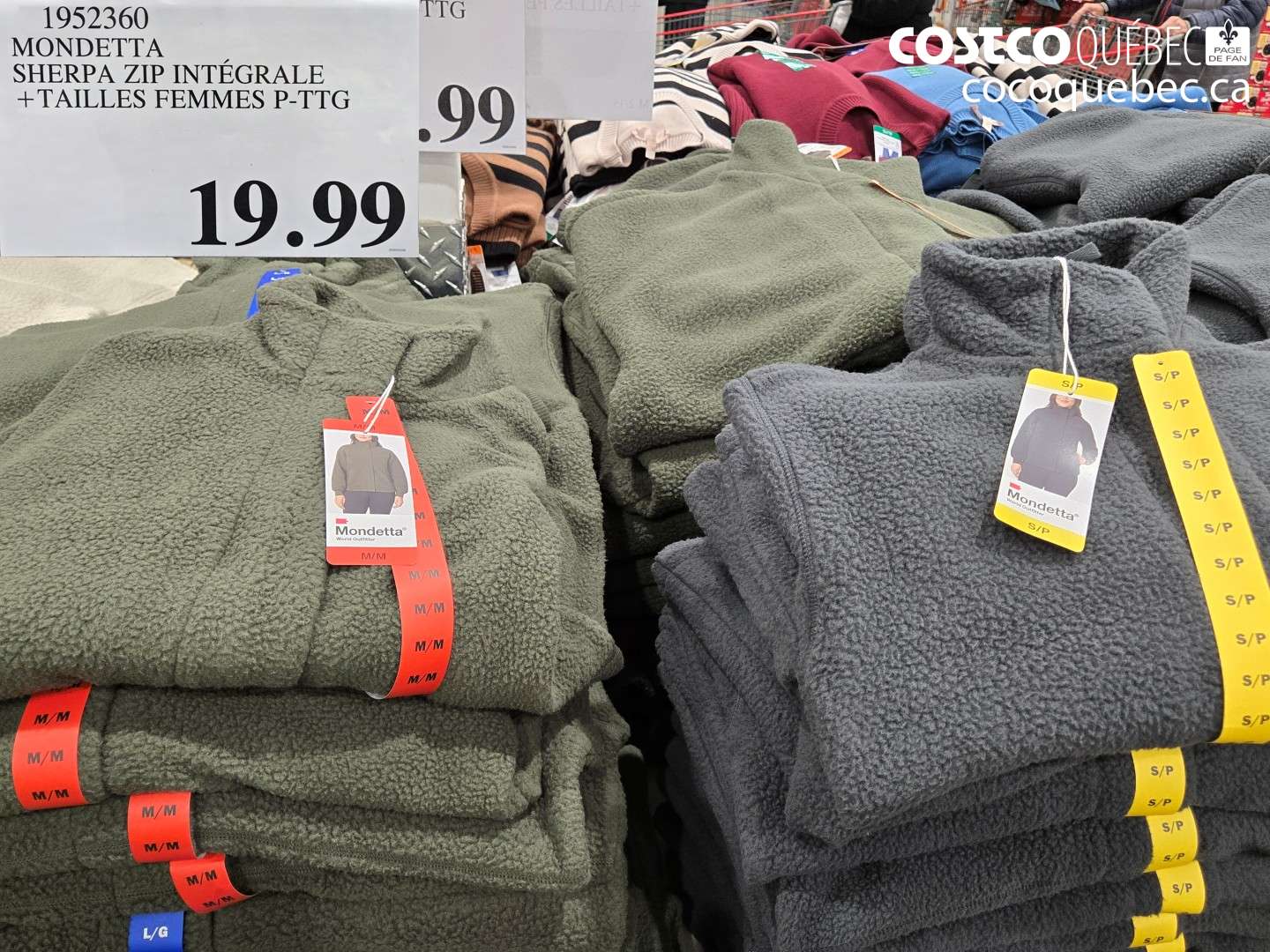 1952360 MONDETTA SHERPA ZIP INTÉGRALE +TAILLES FEMMES P-PTG $19.99