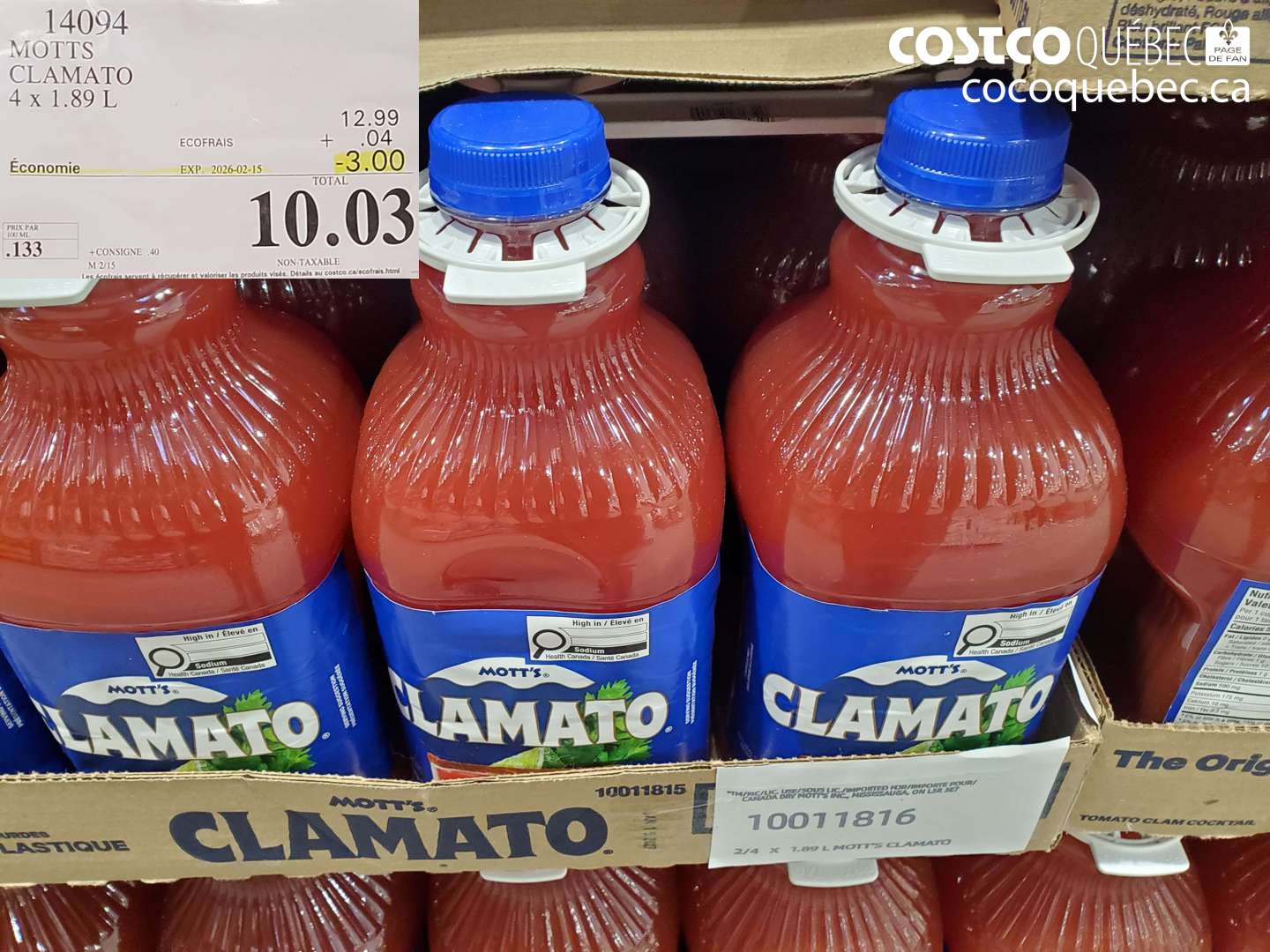 14094 MOTTS CLAMATO ($3.00 INSTANT SAVINGS EXPIRES ON 2026-02-15) $10.03