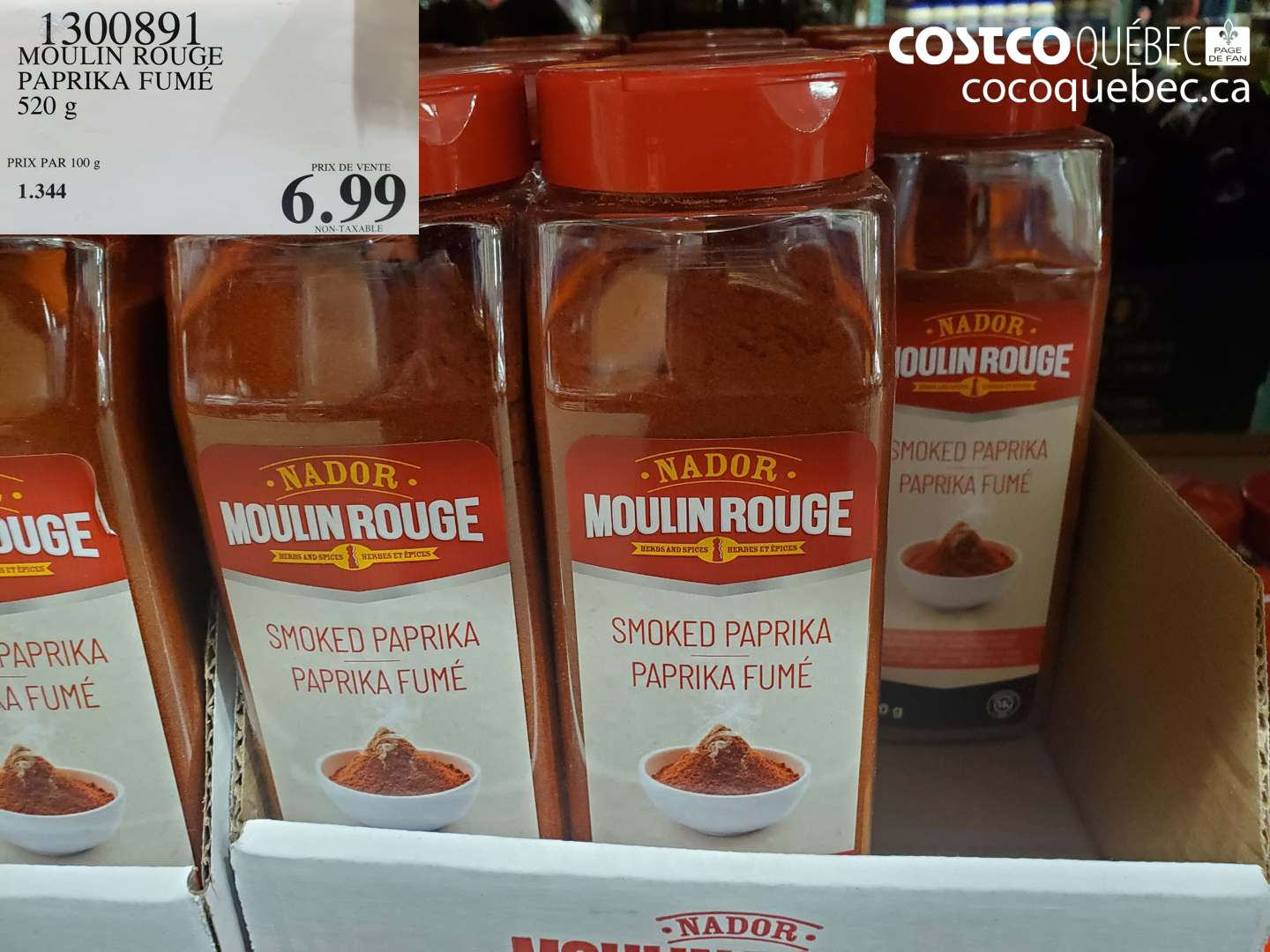 1300891 MOULIN ROUGE PAPRIKA FUMÉ 520 g $6.99