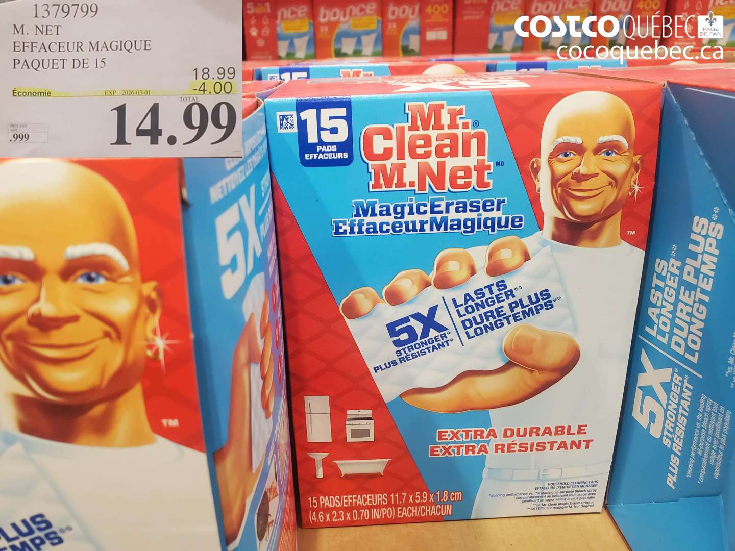 1379799 M. NET EFFACEUR MAGIQUE PAQUET DE 15 ($4.00 INSTANT SAVINGS EXPIRES ON 2026-03-01) $14.99