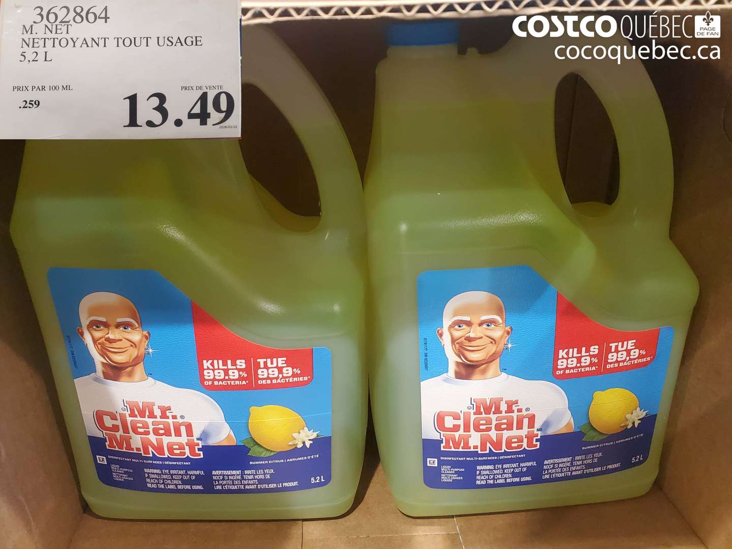 362864 M. NET NETTOYANT TOUT USAGE 5,2 L $13.49