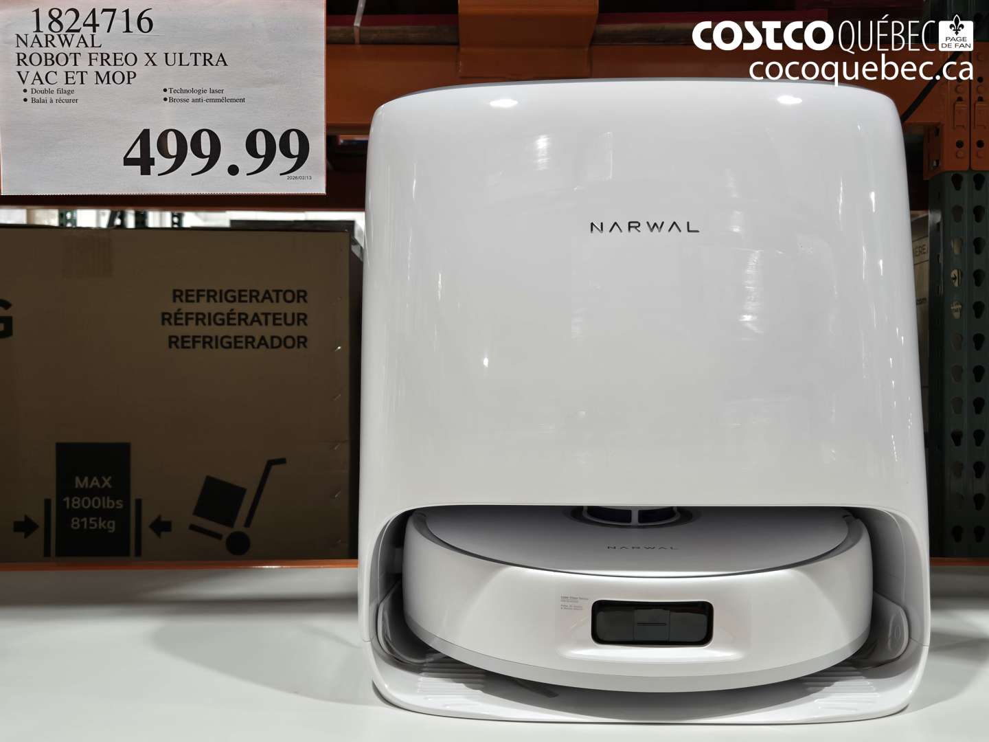 1824716 NARWAL ROBOT FREE X ULTRA VAC ET MOP $499.99