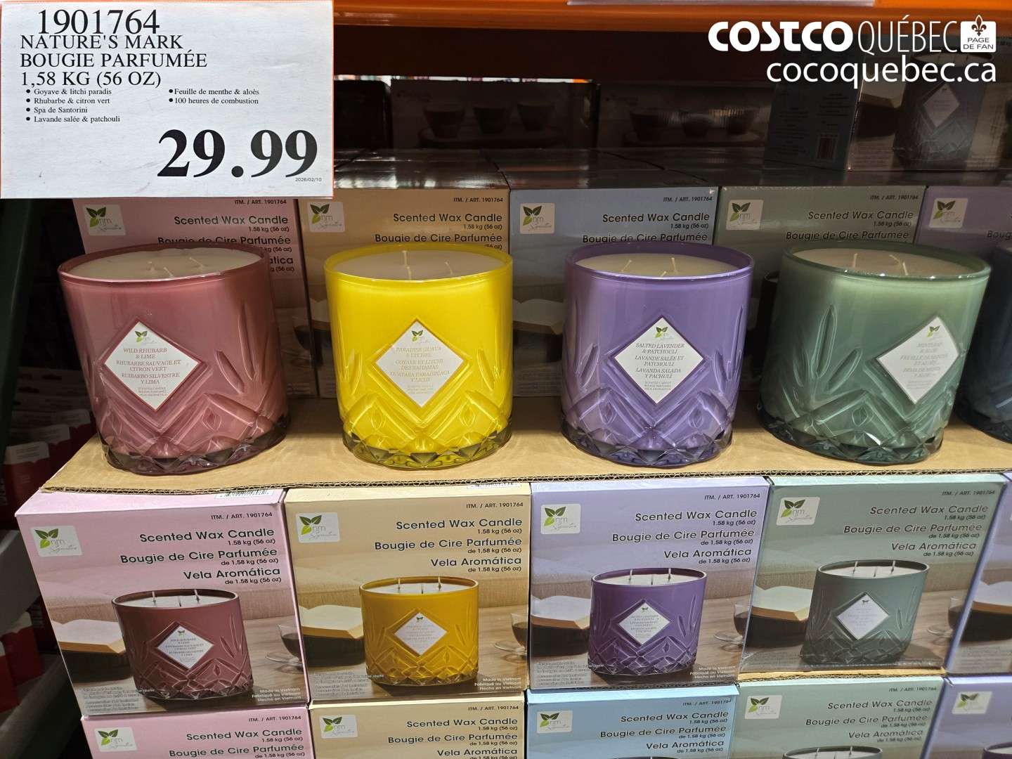 1901764 NATURE'S MARK BOUGIE PARFUMÉE 1,58 KG (56 OZ) $29.99