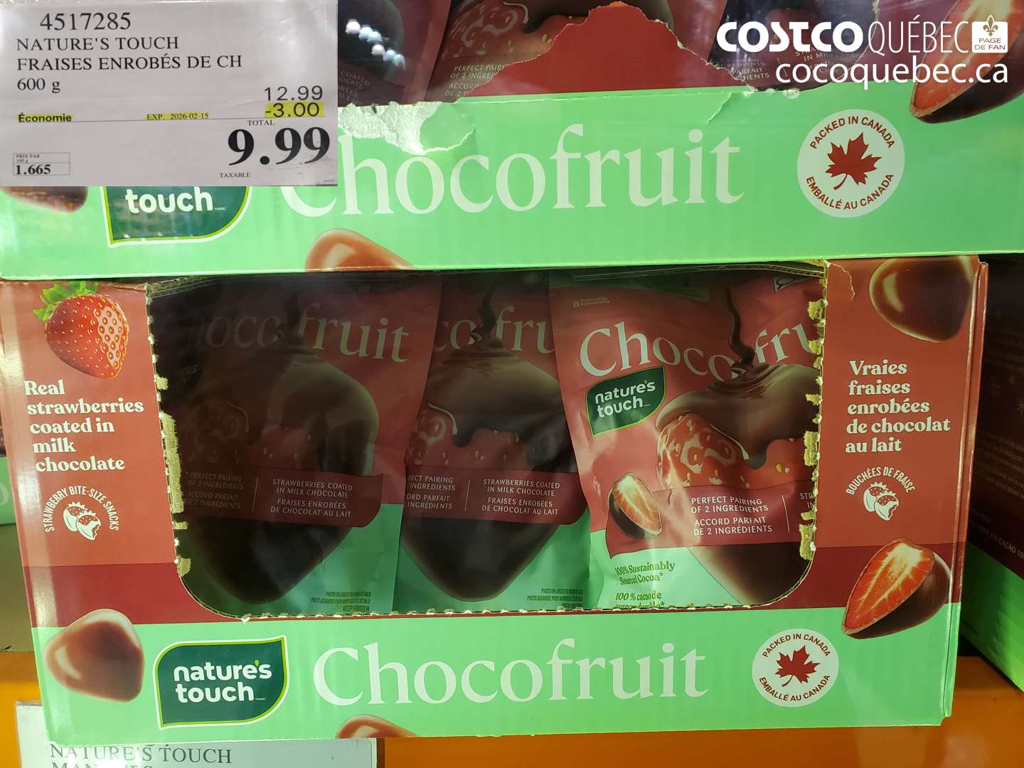 4517285 NATURE'S TOUCH FRAISES ENROBÉS DE CH ($3.00 INSTANT SAVINGS EXPIRES ON 2026-02-15) $9.99