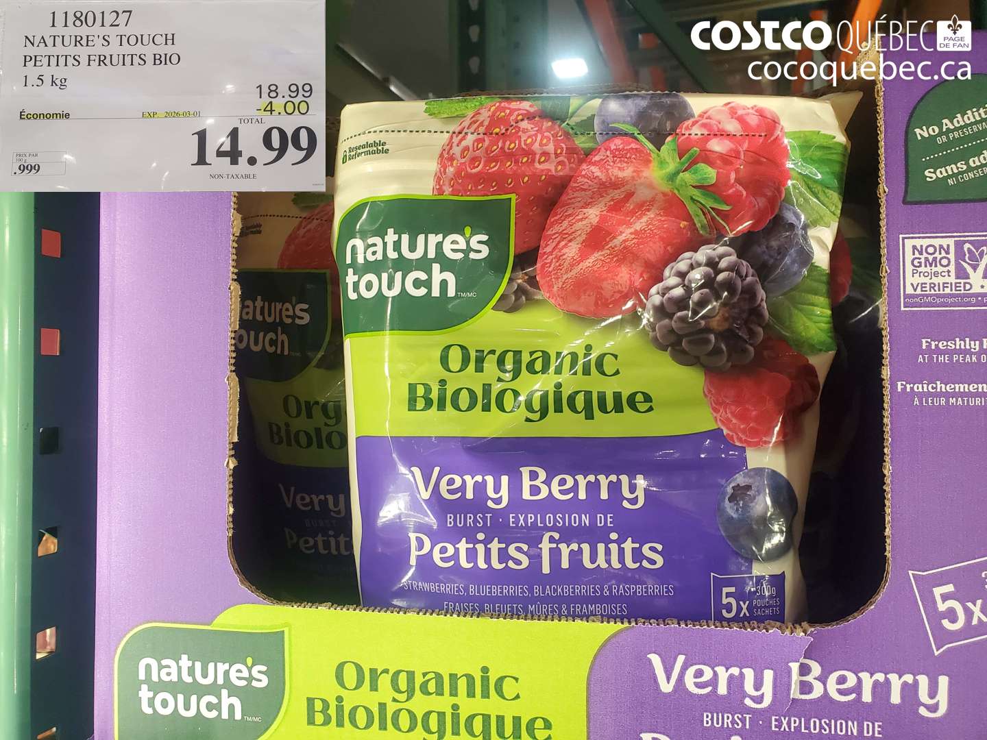 1180127 NATURE'S TOUCH PETITS FRUITS BIO 1.5 KG ($4.00 INSTANT SAVINGS EXPIRES ON 2026-03-01) $14.99