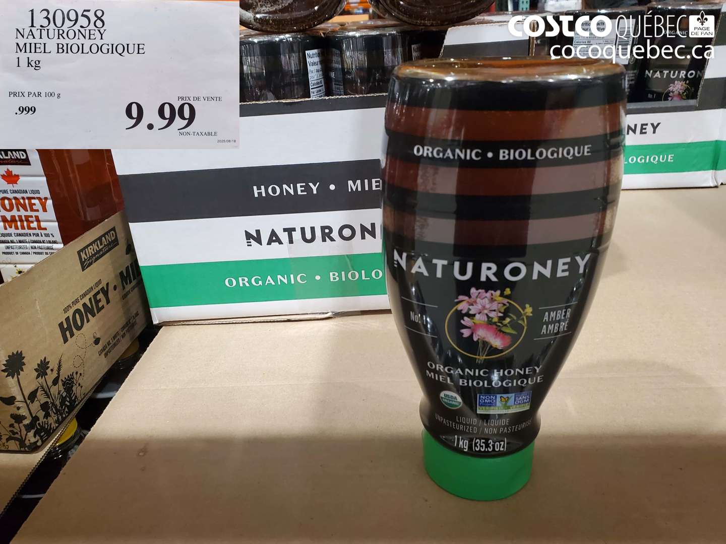 130958 NATURONEY MIEL BIOLOGIQUE 1 kg $9.99