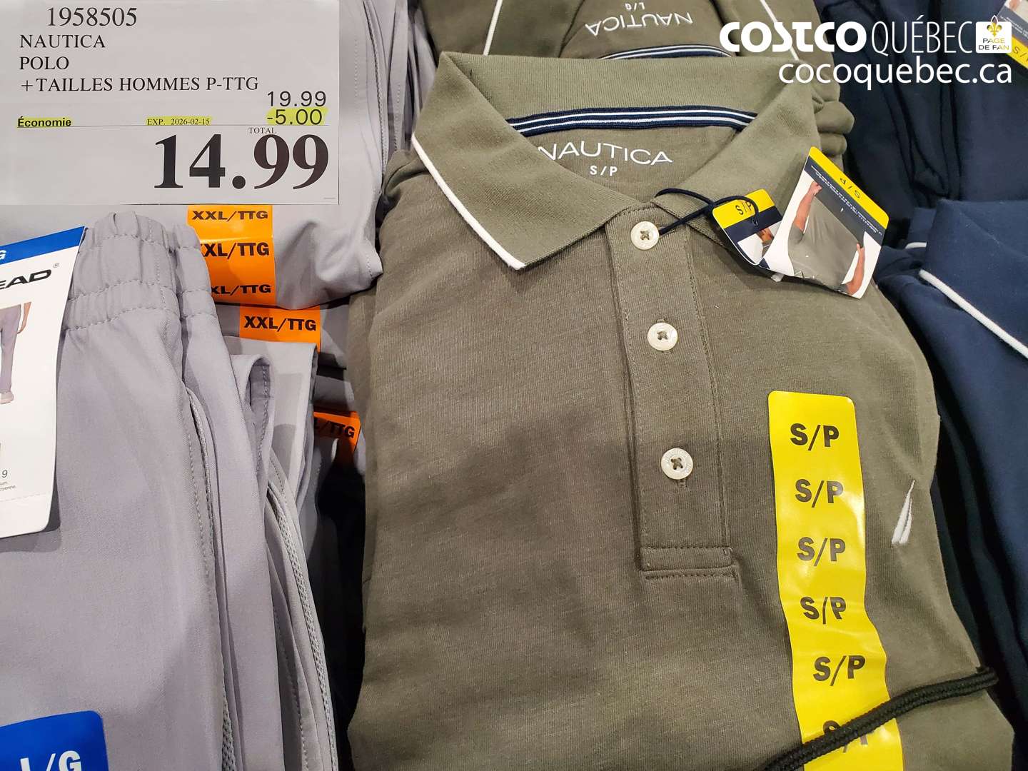 1958505 NAUTICA POLO +TAILLES HOMMES P-TTG ($5.00 INSTANT SAVINGS EXPIRES ON 2026-02-15) $14.99