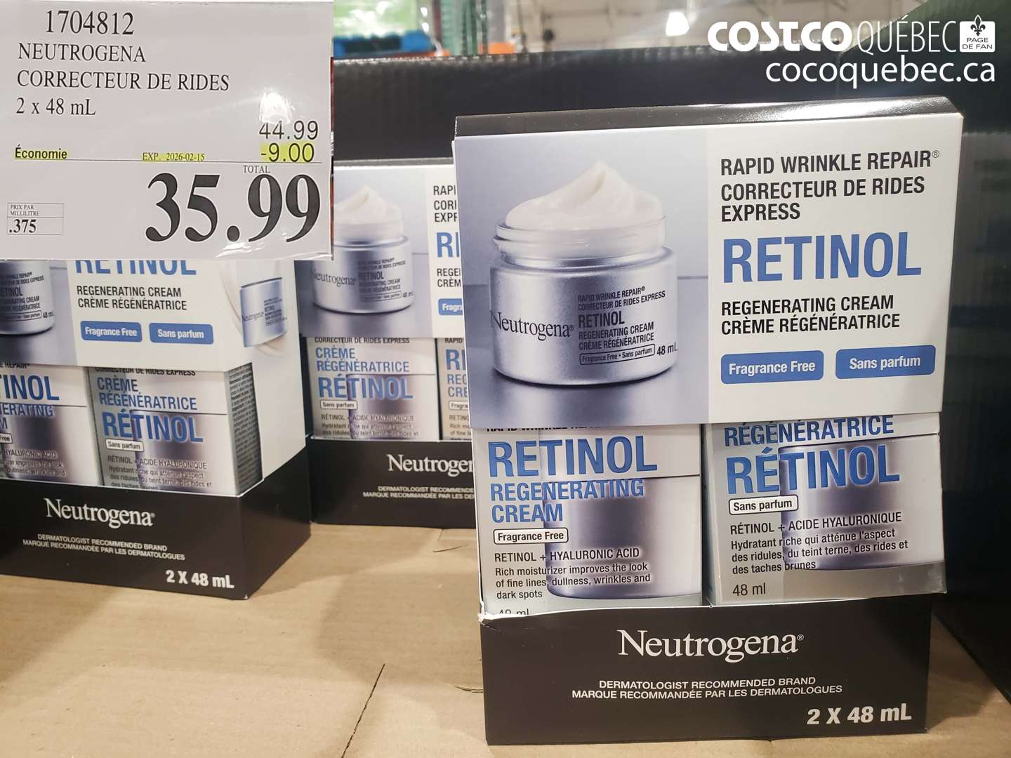 1704812 NEUTROGENA CORRECTEUR DE RIDES 2 x 48 mL ($9.00 INSTANT SAVINGS EXPIRES ON 2026-02-15) $35.99