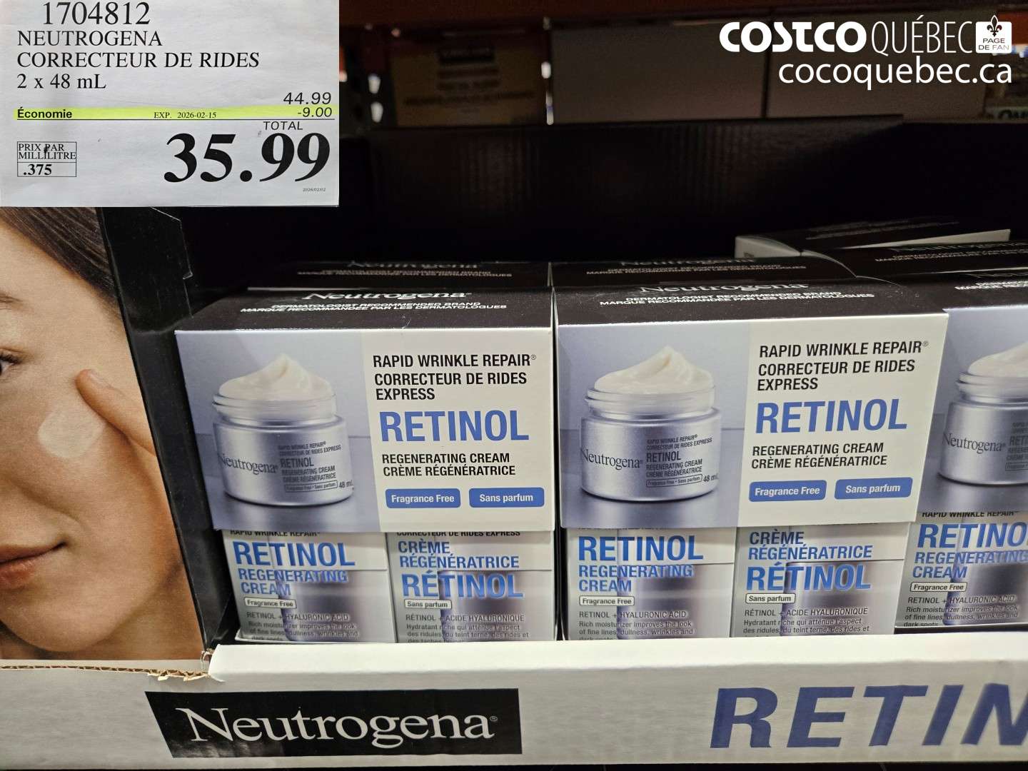 17048112 NEUTROGENA CORRECTEUR DE RIDES 2 x 48 mL ($9.00 INSTANT SAVINGS EXPIRES ON 2026-02-15) $35.99