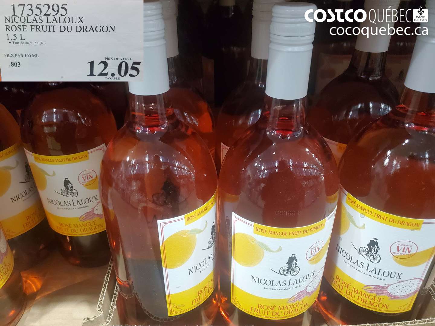 1735295 NICOLAS LALOUX ROSÉ FRUIT DU DRAGON 1,5 L $12.05