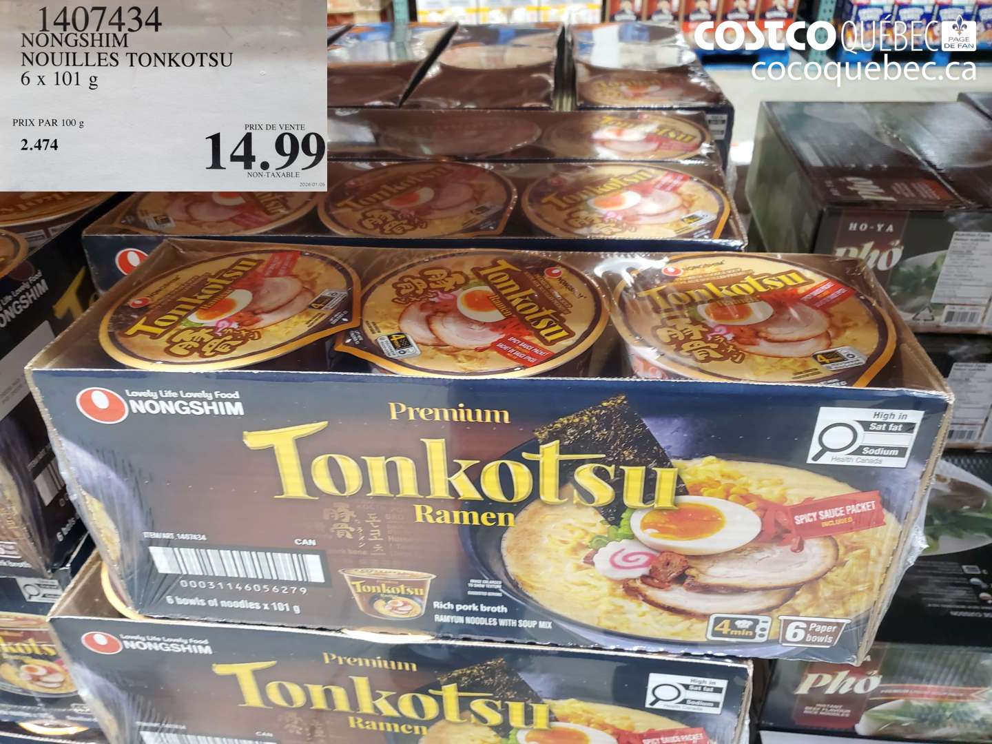 1407434 NONGSHIM NOULLES TONKOTSU 6 x 101 g $14.99